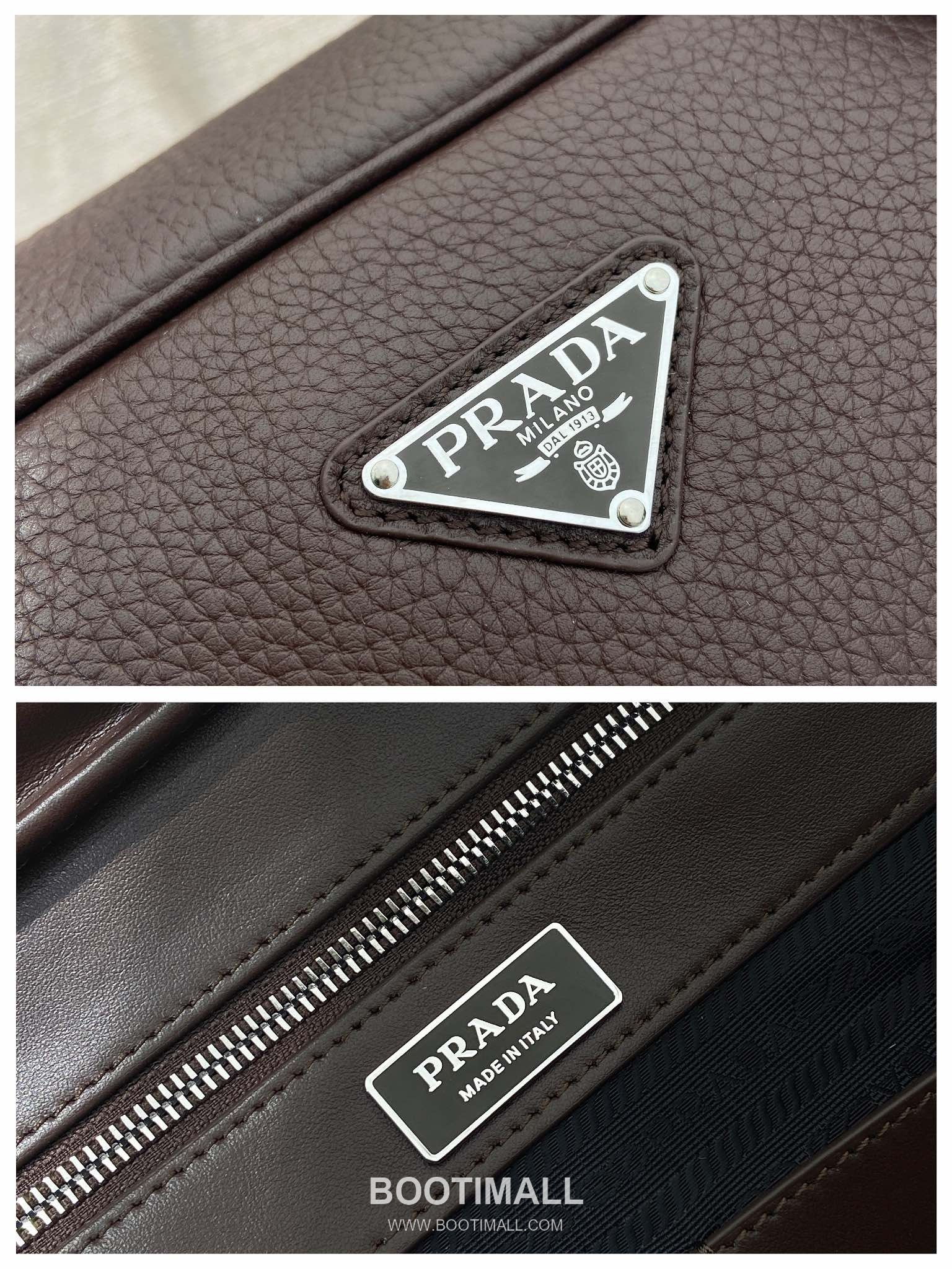 Prada Deerskin Calf Leather Briefcase Bag with Lock Detail and Name Tag 프라다 디어스킨 카프 가죽 락 디테일 네임태그 브리프케이스 2VE027 40cm 9