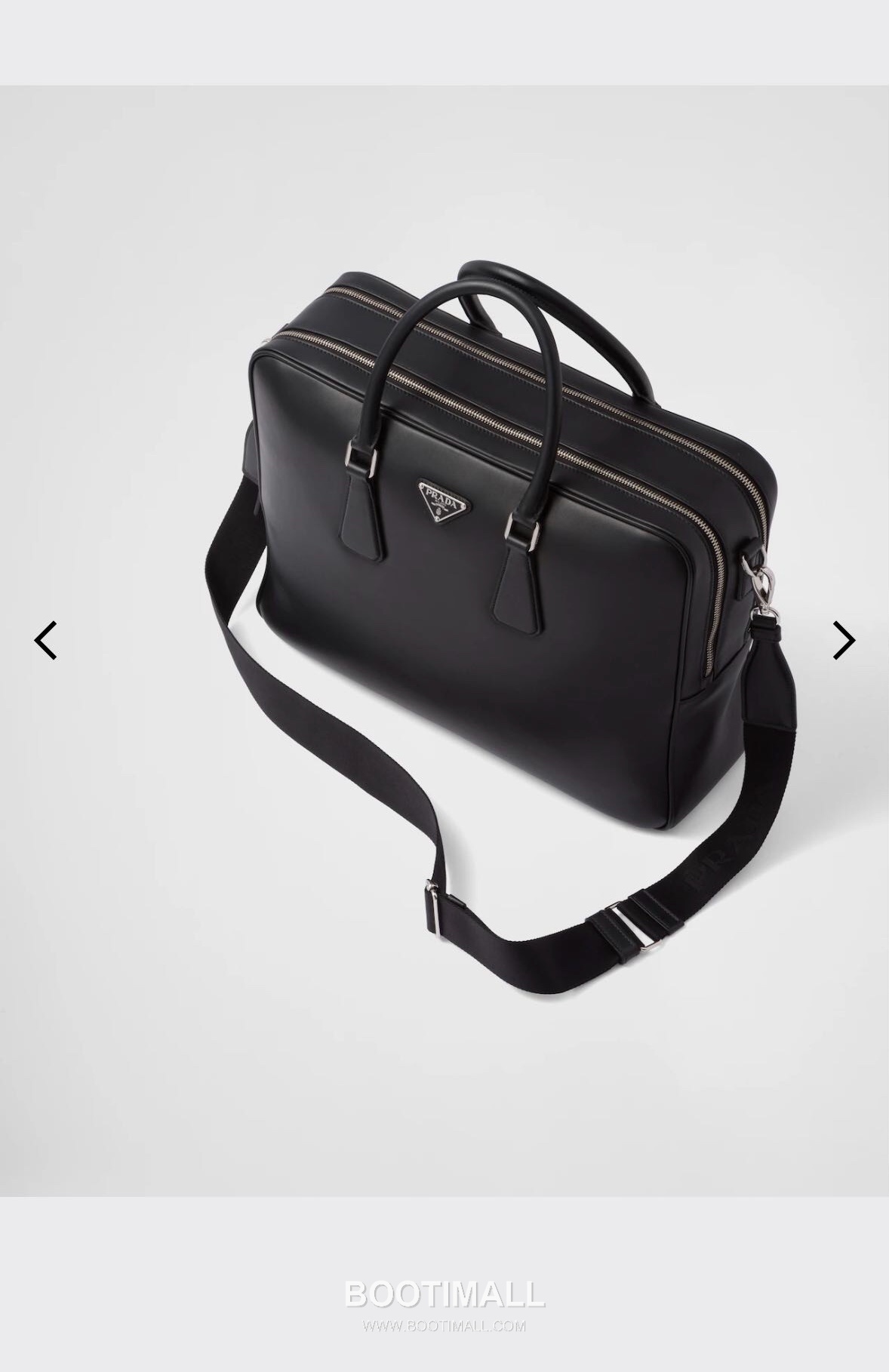 Prada Calfskin Leather Double Compartment Briefcase with Nylon Strap 프라다 카프스킨 가죽 더블 컴파트먼트 나일론 스트랩 브리프케이스 2VE025 39cm 11