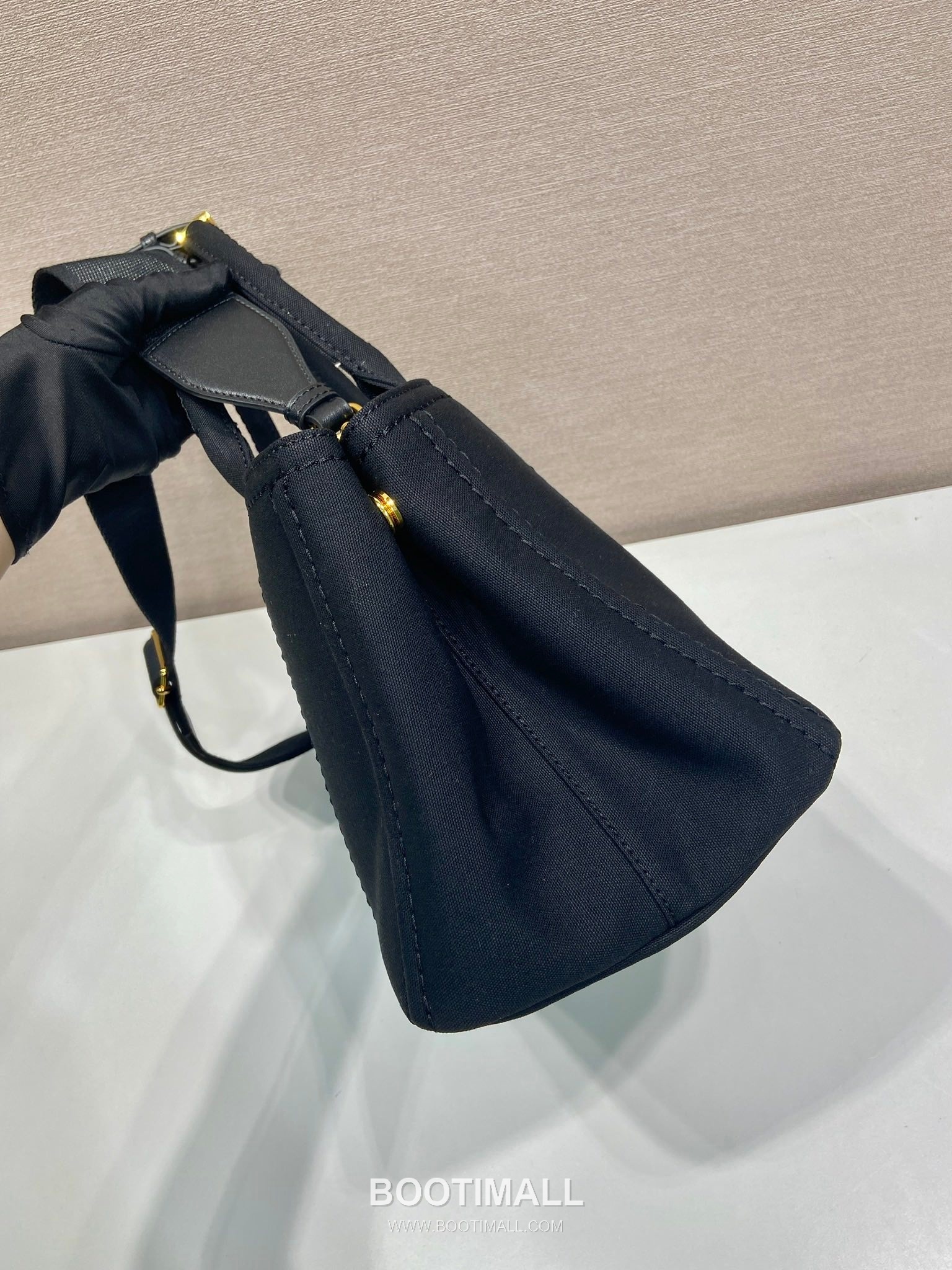 Prada Canvas Tote Bag with Leather Trim and Logo Strap 프라다 캔버스 레더 트림 로고 스트랩 토트백 1BG554 33cm 5