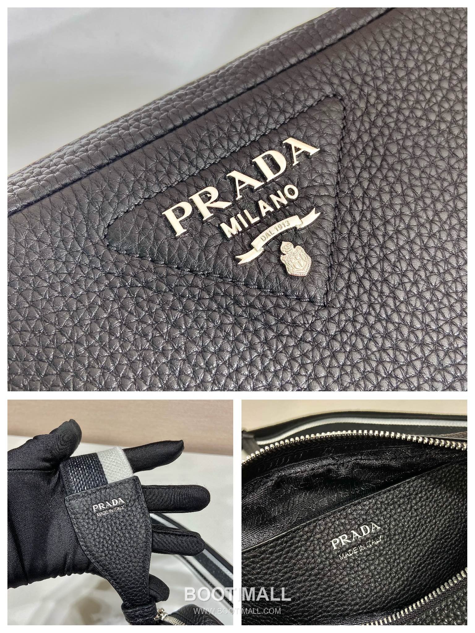 Prada Deerskin Calf Leather Crossbody Bag with Dual Adjustable Strap 프라다 디어스킨 카프 가죽 듀얼 조절 스트랩 크로스백 1BD082 22cm 9