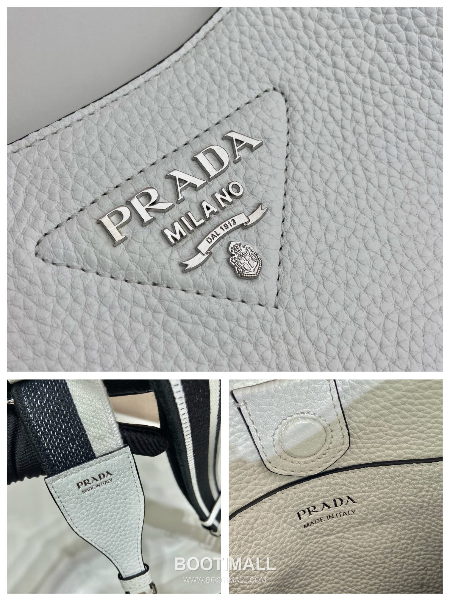 Prada Calfskin Leather Tote Bag with Dual Strap and Triangle Logo 프라다 카프스킨 가죽 듀얼 스트랩 트라이앵글 로고 토트백 1BH191 19cm 9