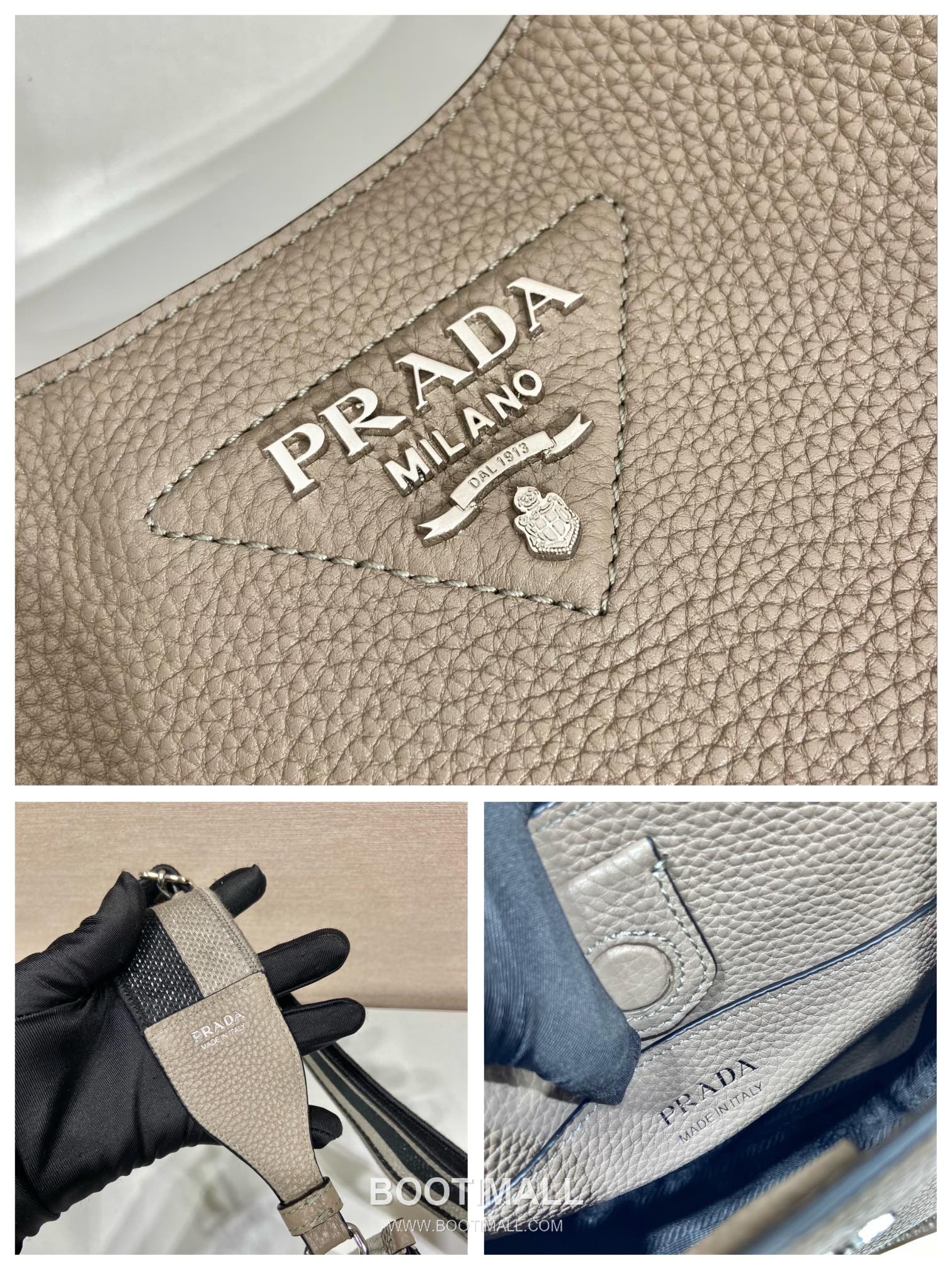 Prada Calfskin Leather Tote Bag with Dual Strap and Triangle Logo 프라다 카프스킨 가죽 듀얼 스트랩 트라이앵글 로고 토트백 1BH191 19cm 9