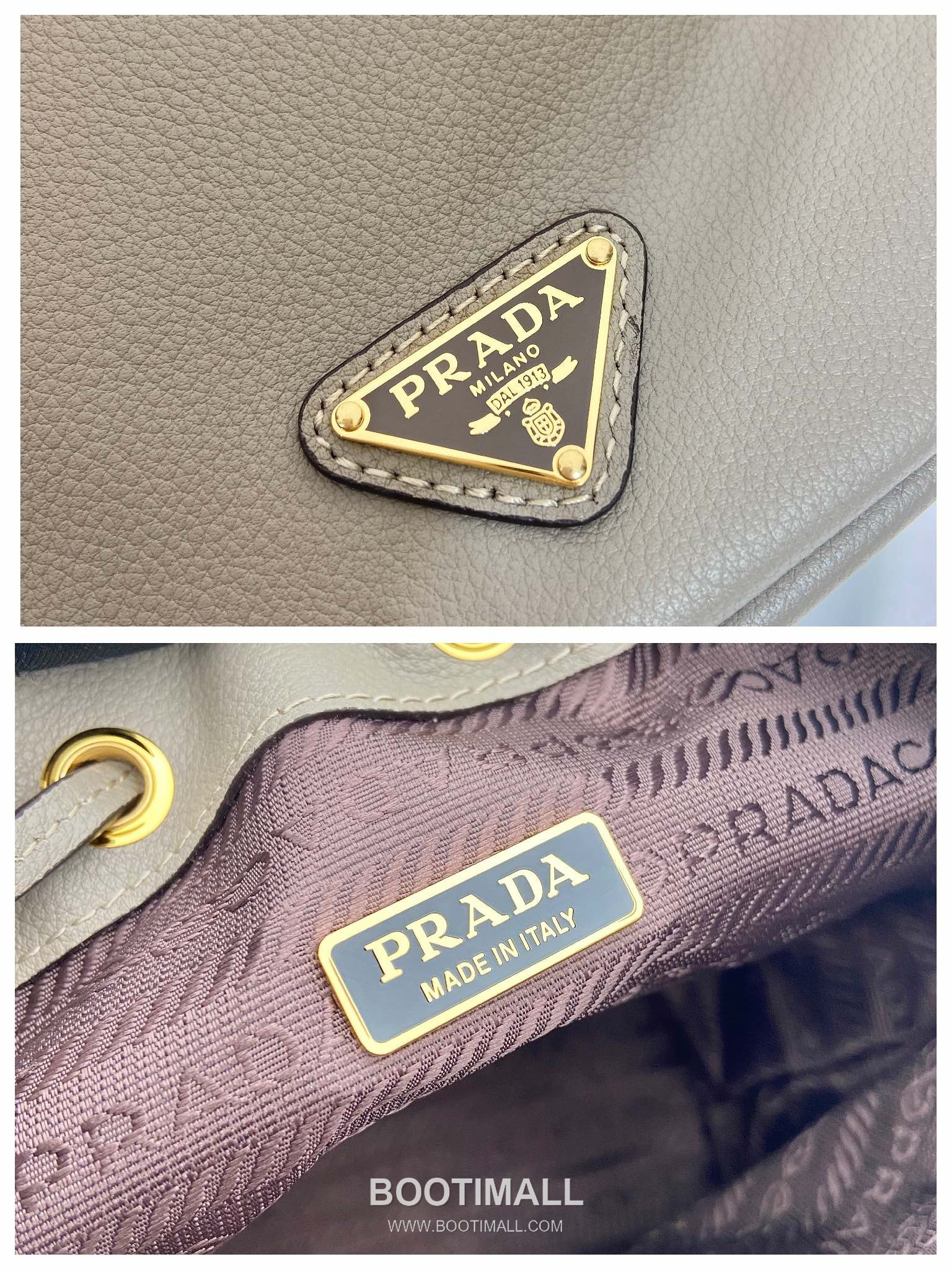 Prada Calfskin Leather Bucket Bag with Key Holder and Adjustable Strap 프라다 카프스킨 가죽 키홀더 조절 스트랩 버킷백 1BE067 15.5cm 9