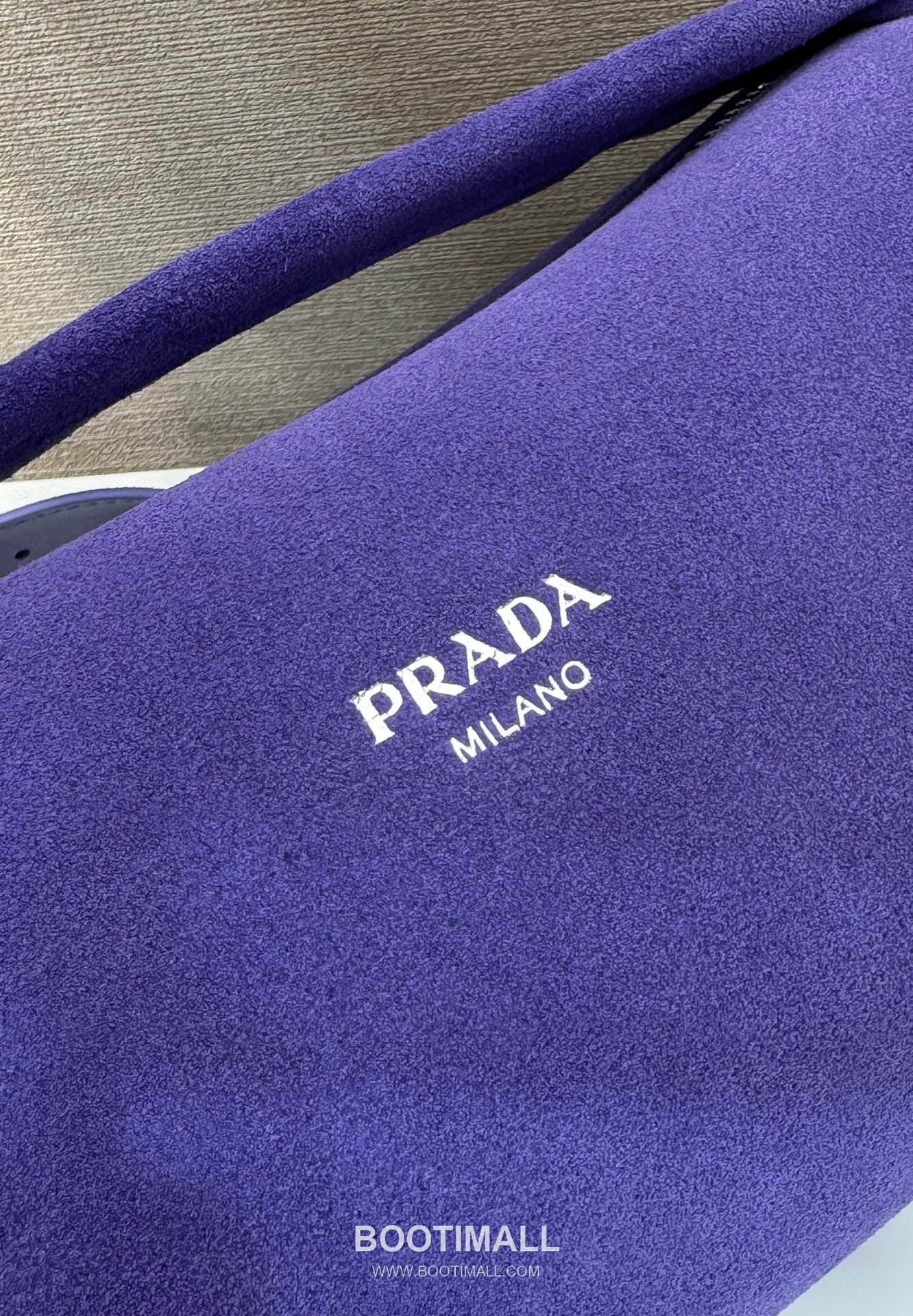 Prada Suede Leather Boston Bag with Vintage Finish and Adjustable Strap 프라다 스웨이드 가죽 빈티지 피니시 조절 스트랩 보스턴백 2VH188 24cm 7