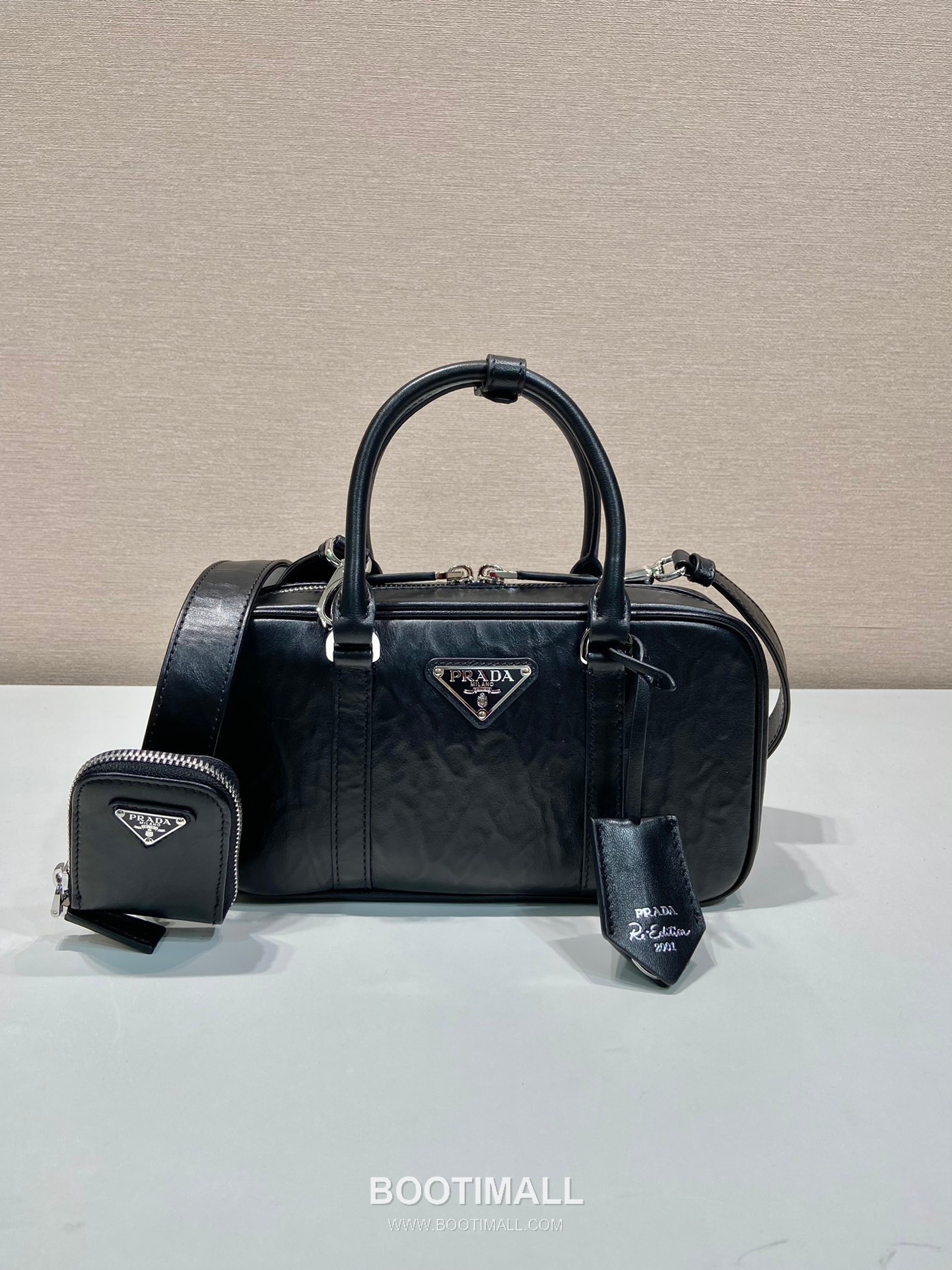 Prada Lambskin Leather Boston Bag with Pleated Detail and Strap 프라다 램스킨 가죽 플리츠 디테일 스트랩 보스턴백 1BB098 24cm 2