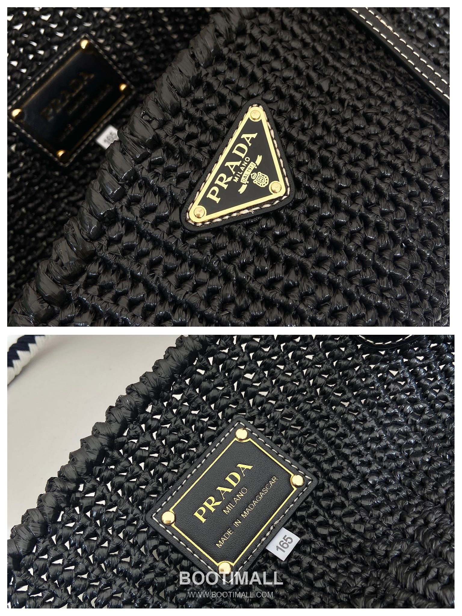 Prada Crochet Knit Basket Tote Bag with Enamel Triangle Logo and Drawstring Pouch 프라다 크로쉐 니트 삼각로고 바스켓 토트백 1BA463 25cm 9