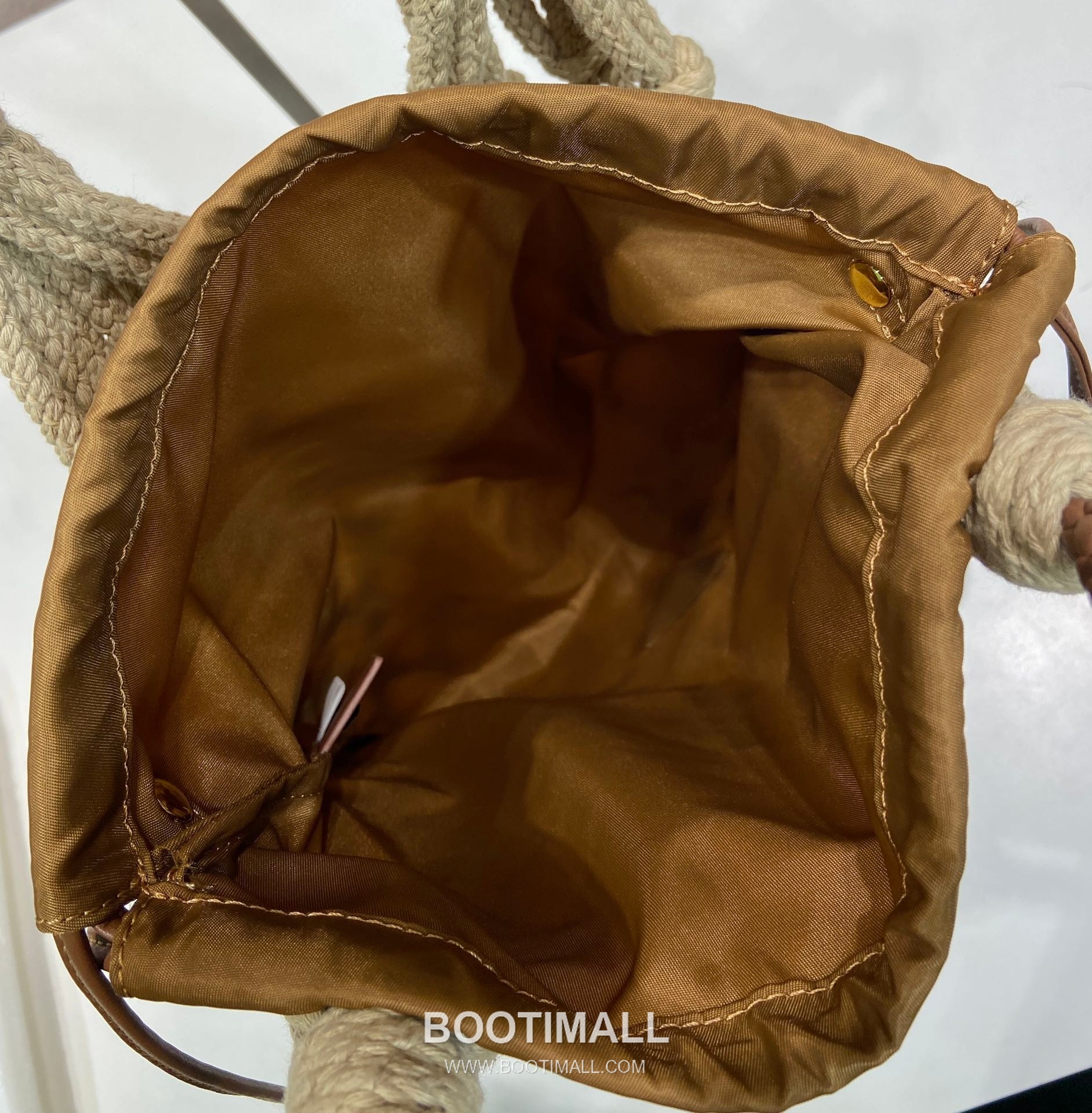 Prada Macramé Nylon Woven Tote Bag with Leather Handle and Drawstring Pouch 프라다 마크라메 나일론 우븐 레더 핸들 토트백 1BC111 30cm 8