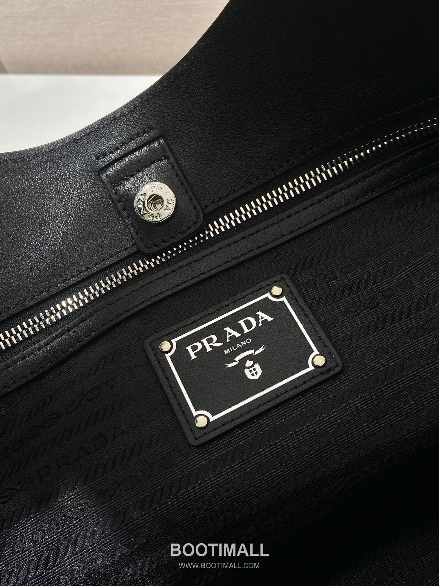 Prada Calfskin Tote Bag with Silver Hardware and Structured Design 프라다 카프스킨 실버 하드웨어 토트백 1BA638 39cm 9
