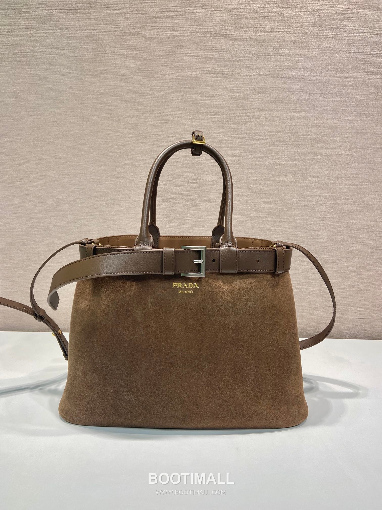 Prada Suede Calfskin Tote Bag with Drawstring Strap and Adjustable Shoulder Strap 프라다 스웨이드 카프스킨 드로우스트링 스트랩 토트백 1BA416 37.5cm 1