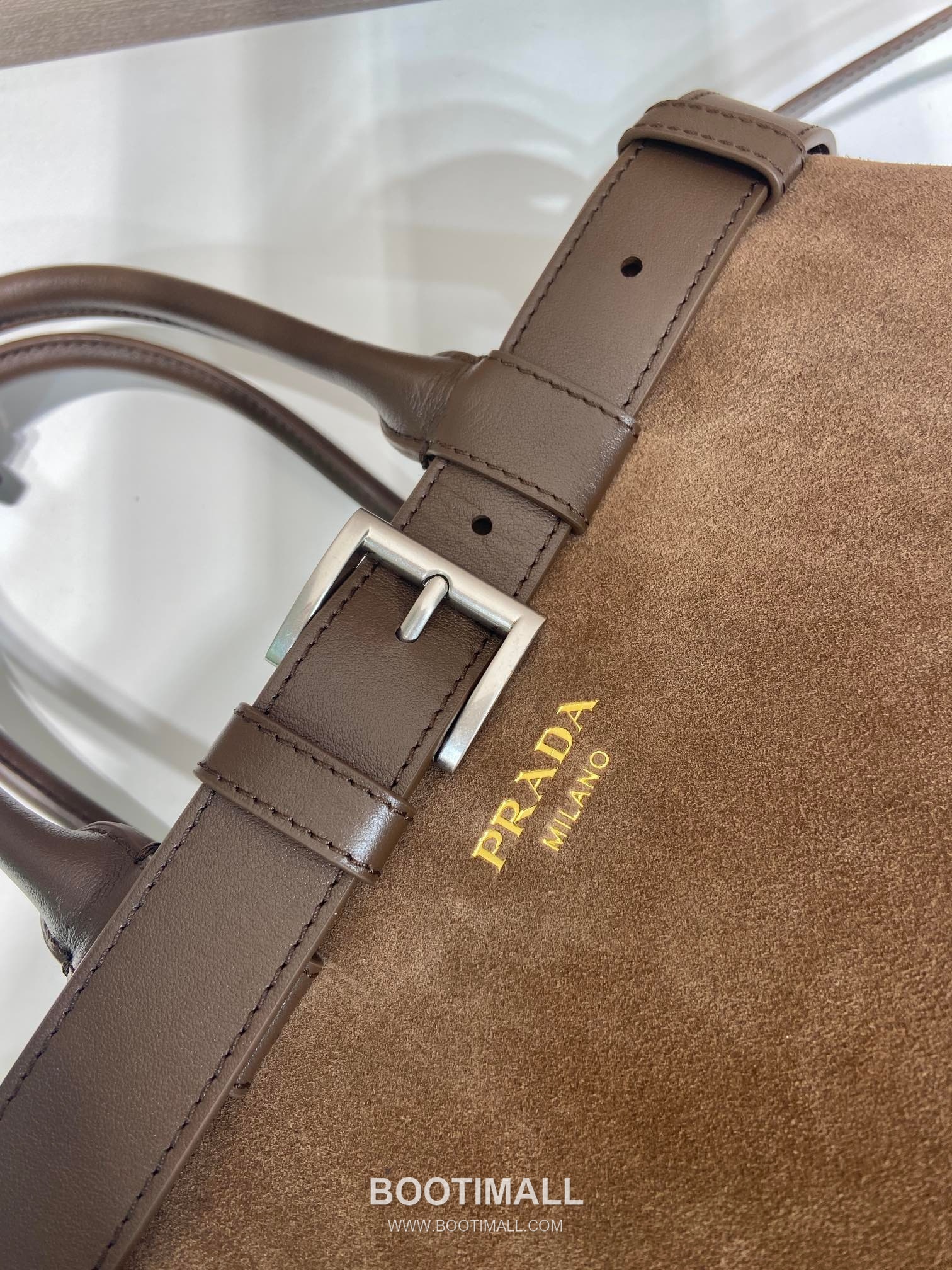 Prada Suede Calfskin Tote Bag with Drawstring Strap and Adjustable Shoulder Strap 프라다 스웨이드 카프스킨 드로우스트링 스트랩 토트백 1BA416 37.5cm 6