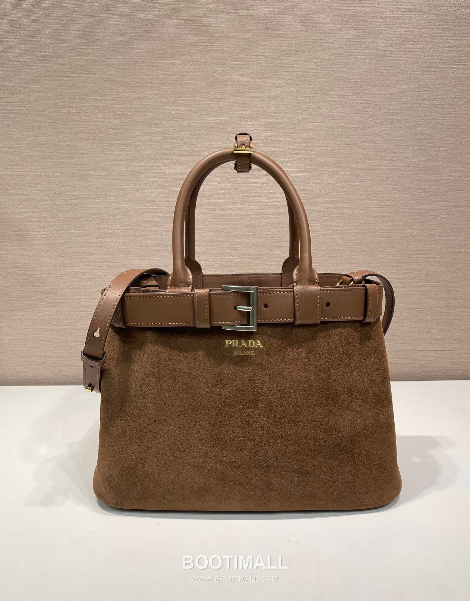 Prada Suede Calfskin Tote Bag with Drawstring Strap and Adjustable Shoulder Strap 프라다 스웨이드 카프스킨 드로우스트링 스트랩 토트백 1BA434 32cm 1