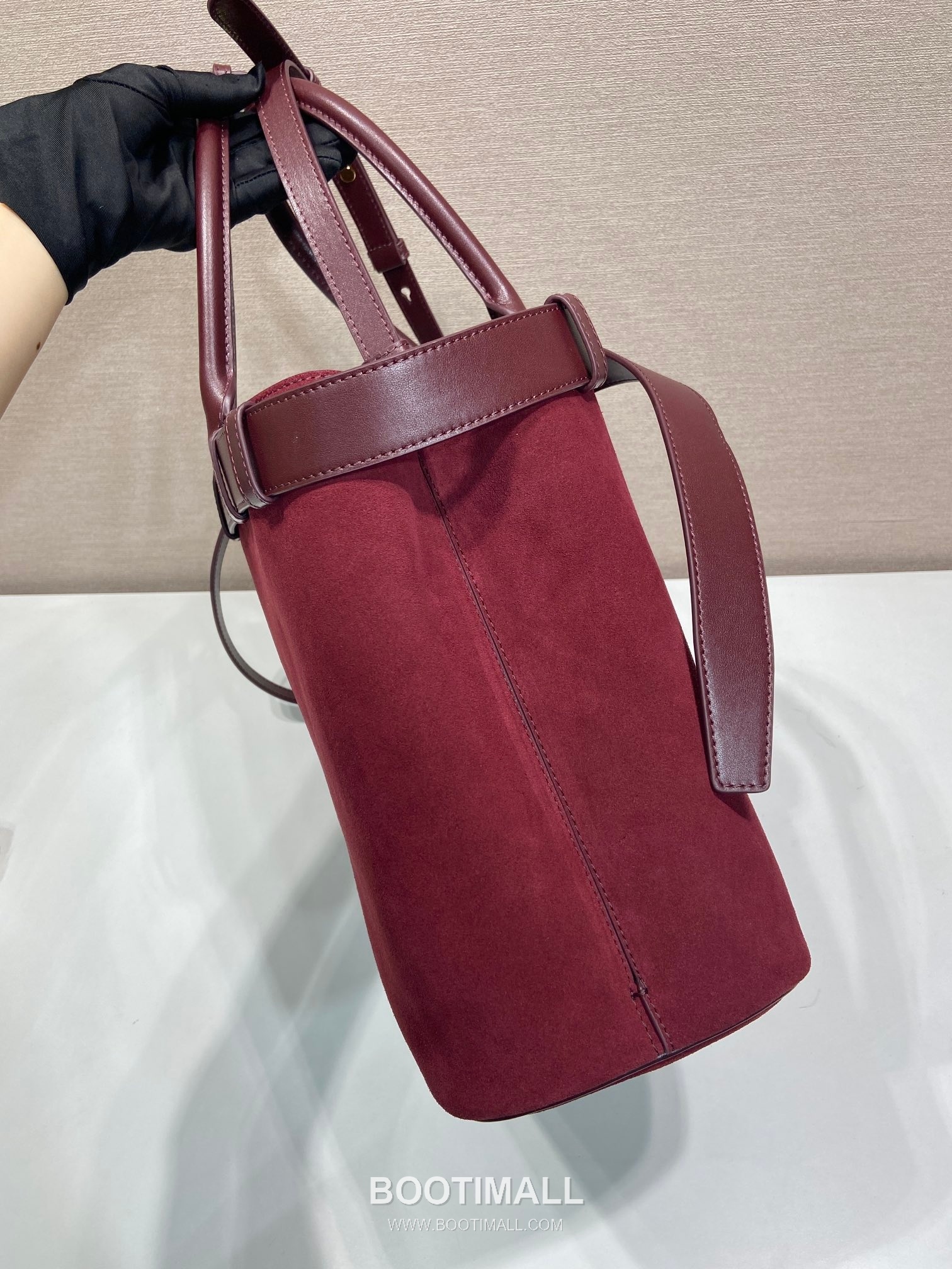 Prada Suede Calfskin Tote Bag with Drawstring Strap and Adjustable Shoulder Strap 프라다 스웨이드 카프스킨 드로우스트링 스트랩 토트백 1BA416 37.5cm 5
