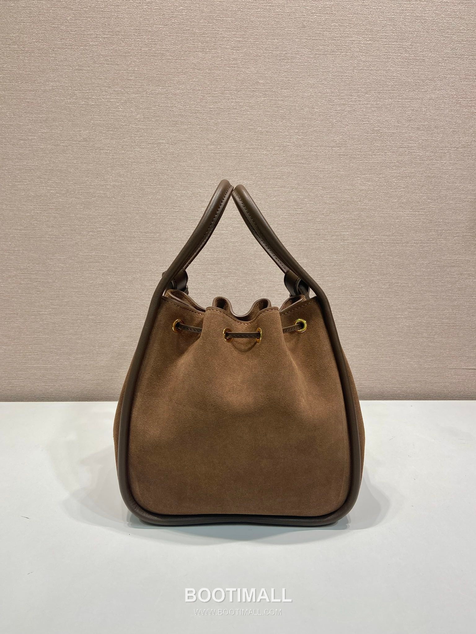 Prada Suede Calfskin Bucket Bag with Drawstring Closure and Detachable Strap 프라다 스웨이드 카프스킨 드로우스트링 스트랩 버킷백 1BE087 22cm 5
