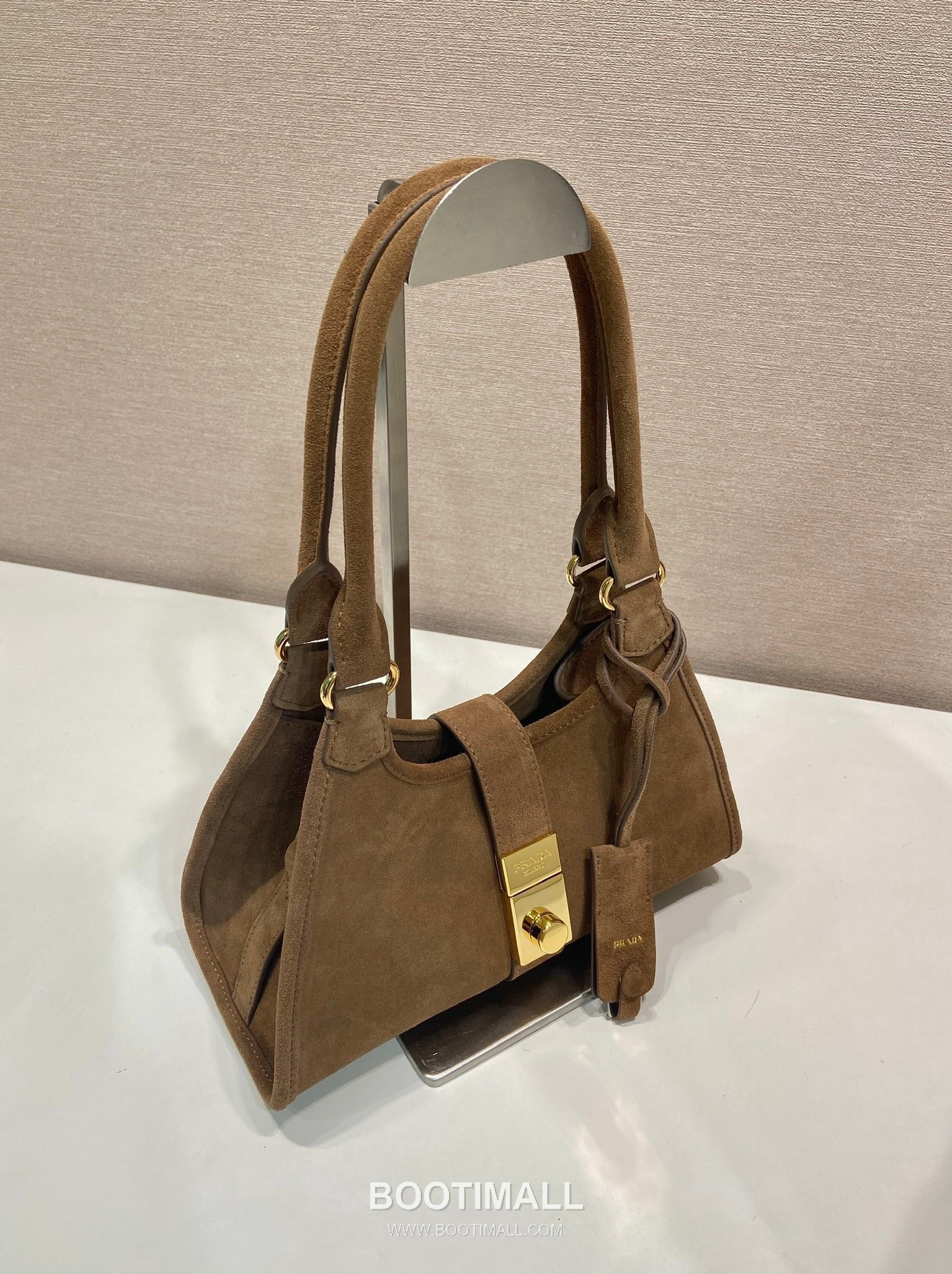 Prada Suede Calfskin Top Handle Bag with Buckle Lock and Strap 프라다 스웨이드 카프스킨 버클락 탑핸들 토트백 1BG580 26cm 2