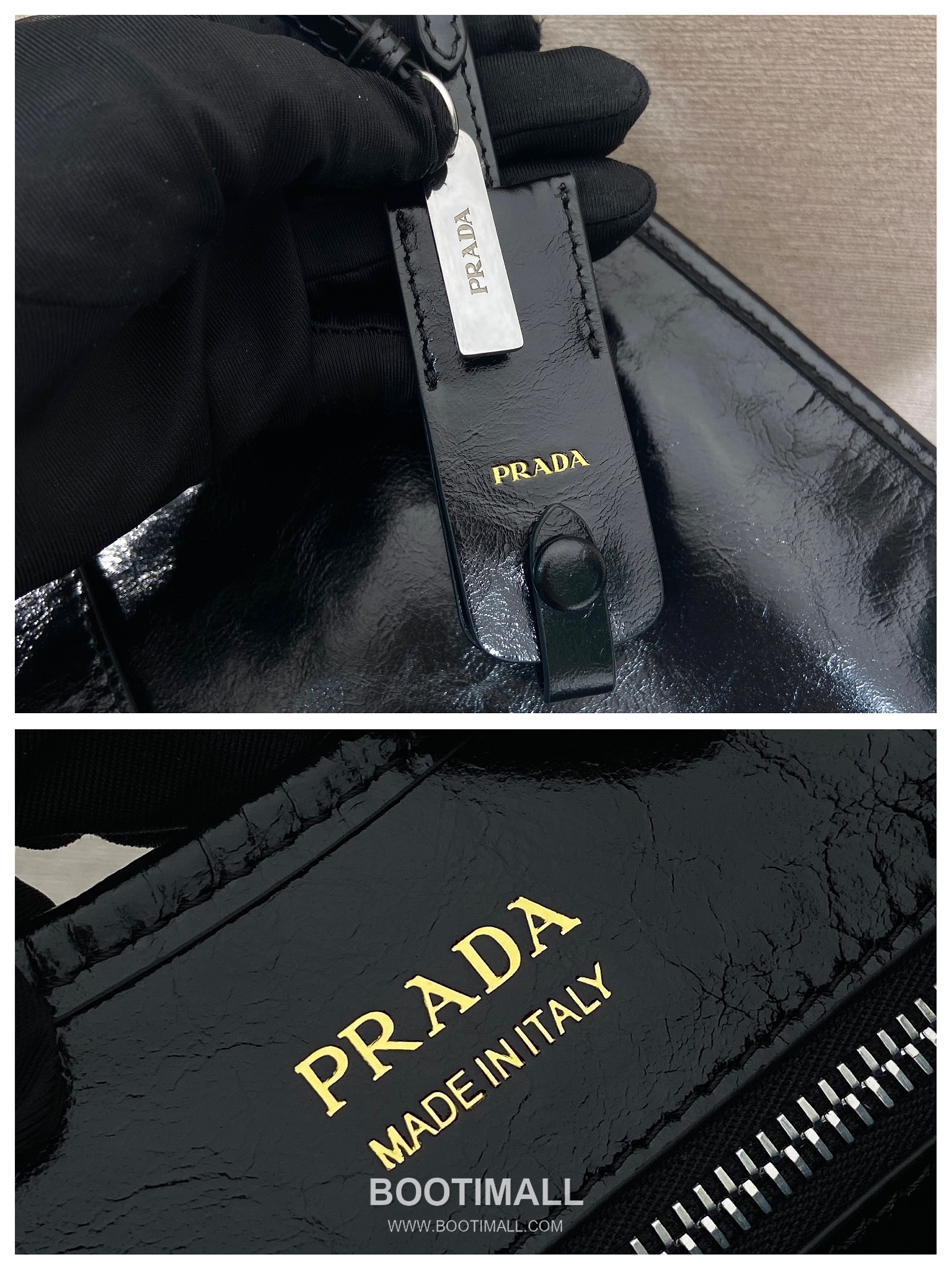 Prada Waxed Leather Top Handle Tote Bag with Buckle Lock and Strap 프라다 왁스 레더 버클락 스트랩 토트백 1BG570 39cm 9