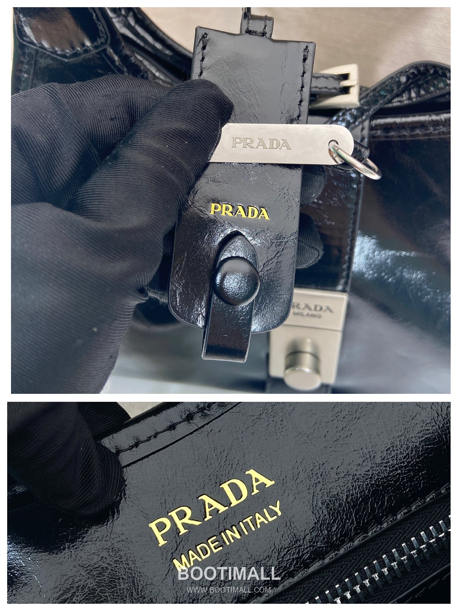 Prada Waxed Leather Top Handle Bag with Buckle Lock and Strap 프라다 왁스 레더 버클락 스트랩 토트백 1BG563 30.5cm 9