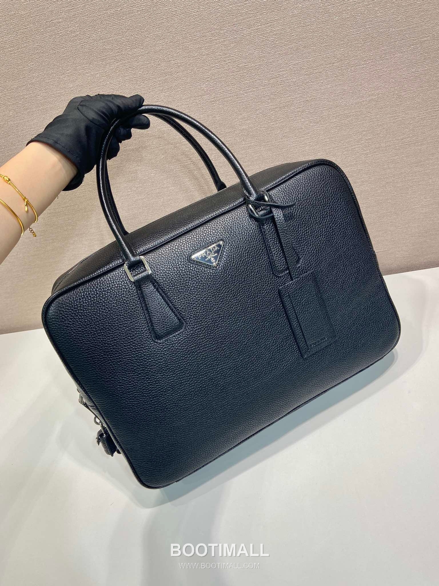 Prada Deer Leather Briefcase with Lock Closure and Name Tag Detail 프라다 디어 레더 락 클로저 네임태그 브리프케이스 2VE027 40cm 2