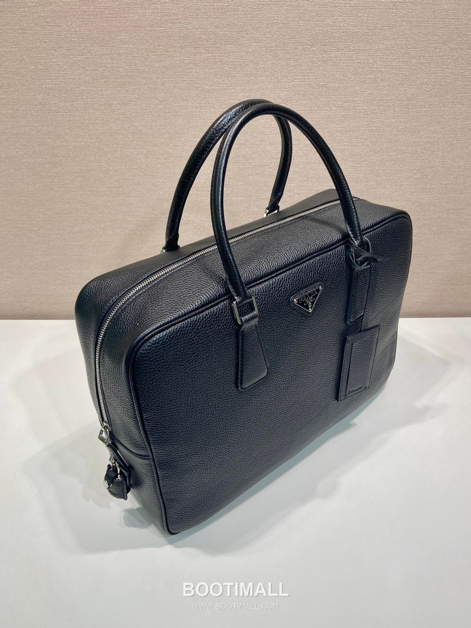 Prada Deer Leather Briefcase with Lock Closure and Name Tag Detail 프라다 디어 레더 락 클로저 네임태그 브리프케이스 2VE027 40cm 3