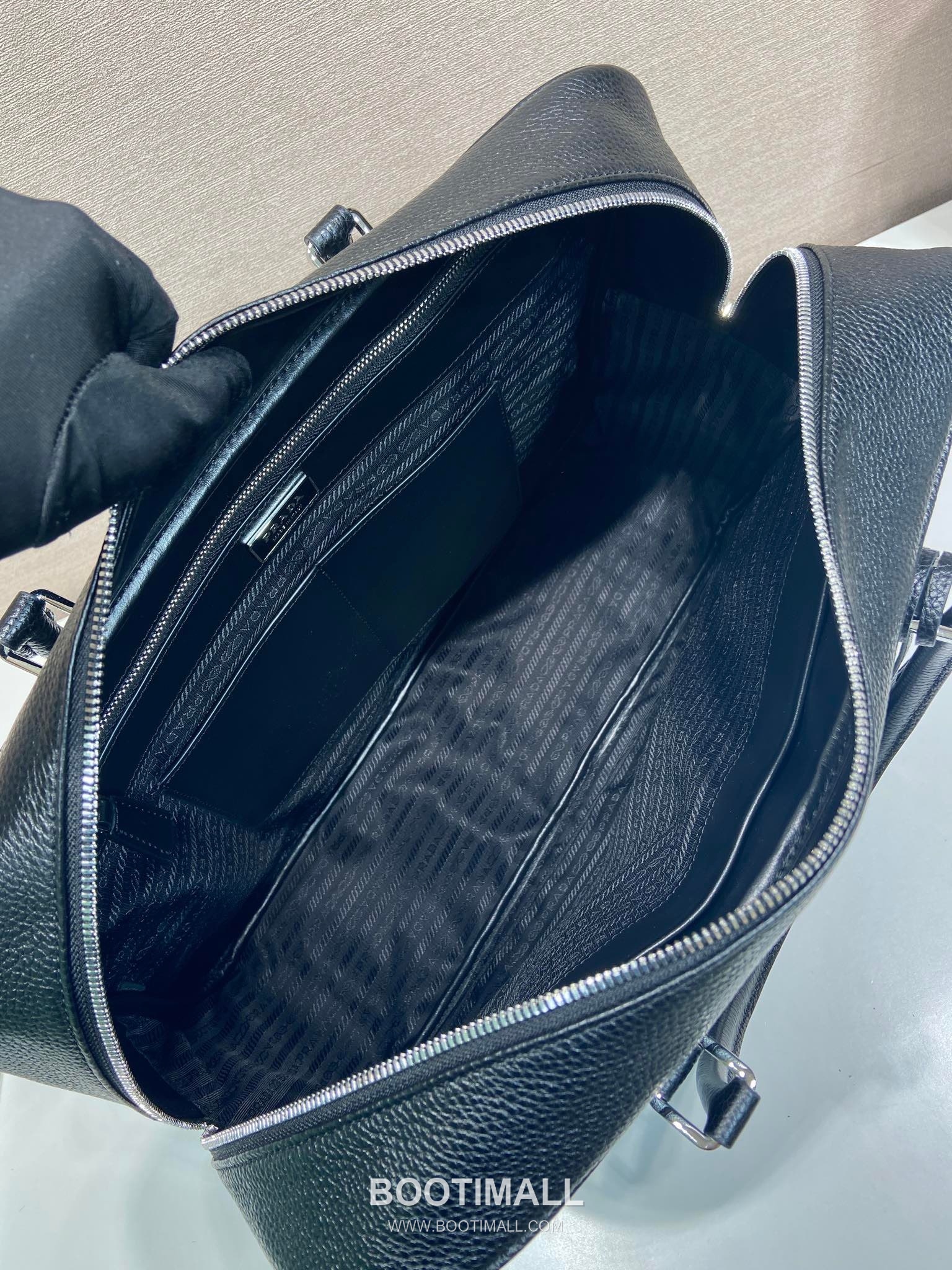 Prada Deer Leather Briefcase with Lock Closure and Name Tag Detail 프라다 디어 레더 락 클로저 네임태그 브리프케이스 2VE027 40cm 8