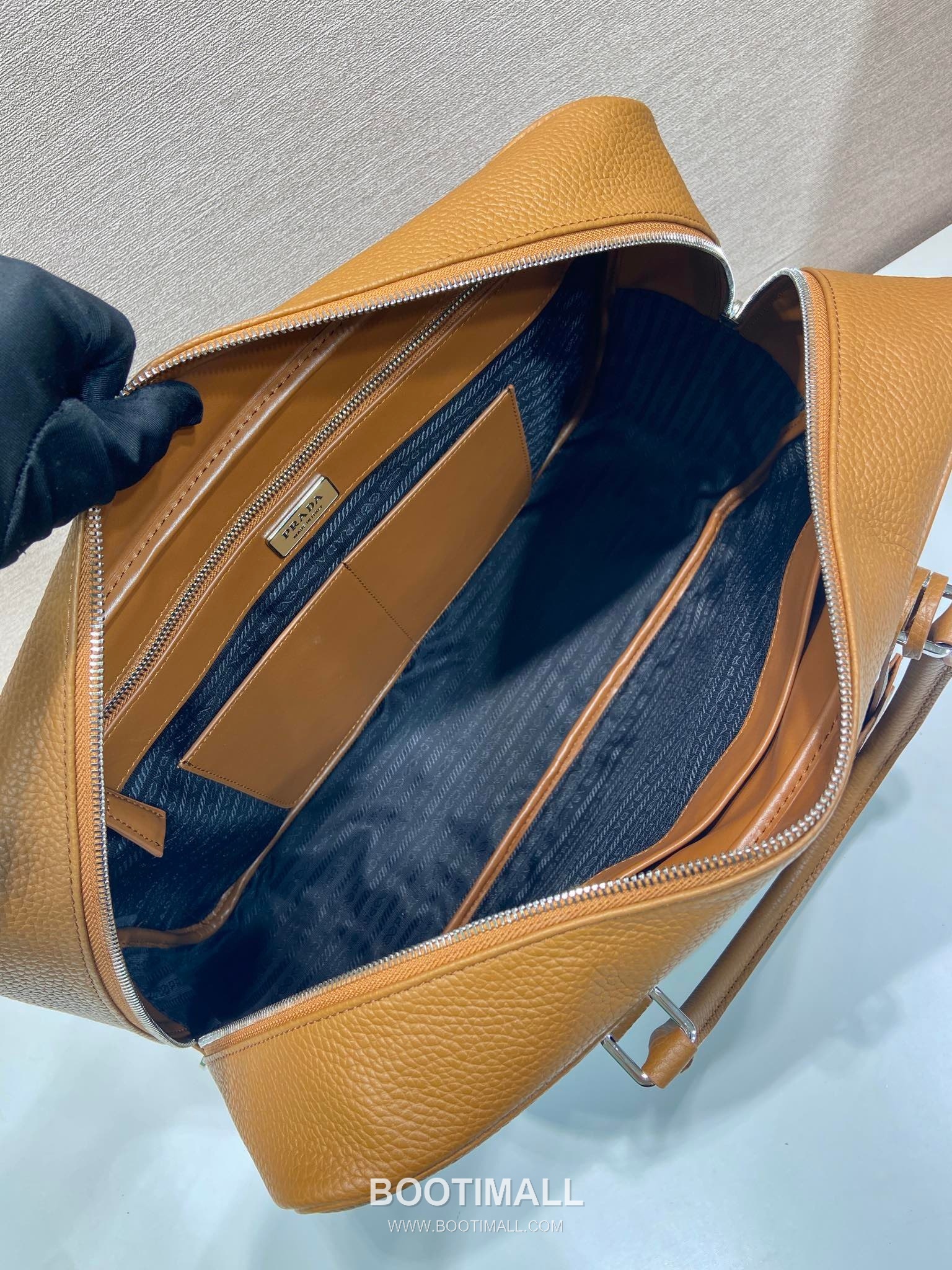 Prada Deer Leather Briefcase with Lock Closure and Name Tag Detail 프라다 디어 레더 락 클로저 네임태그 브리프케이스 2VE027 40cm 8