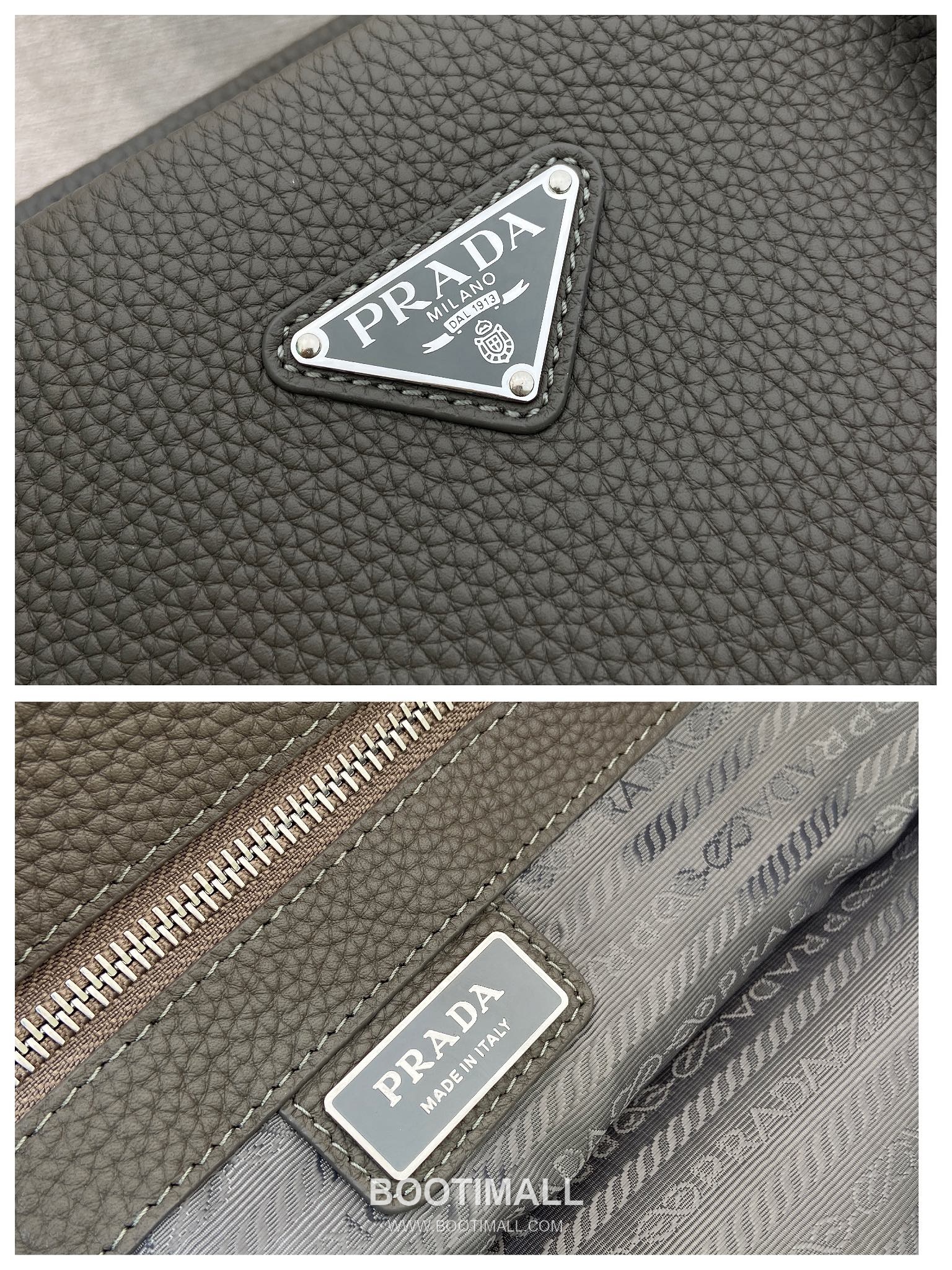 Prada Deer Grain Leather Tote Bag with Enamel Triangle Logo and Name Tag 프라다 디어 그레인 레더 삼각로고 네임태그 토트백 2VG130 38cm 9