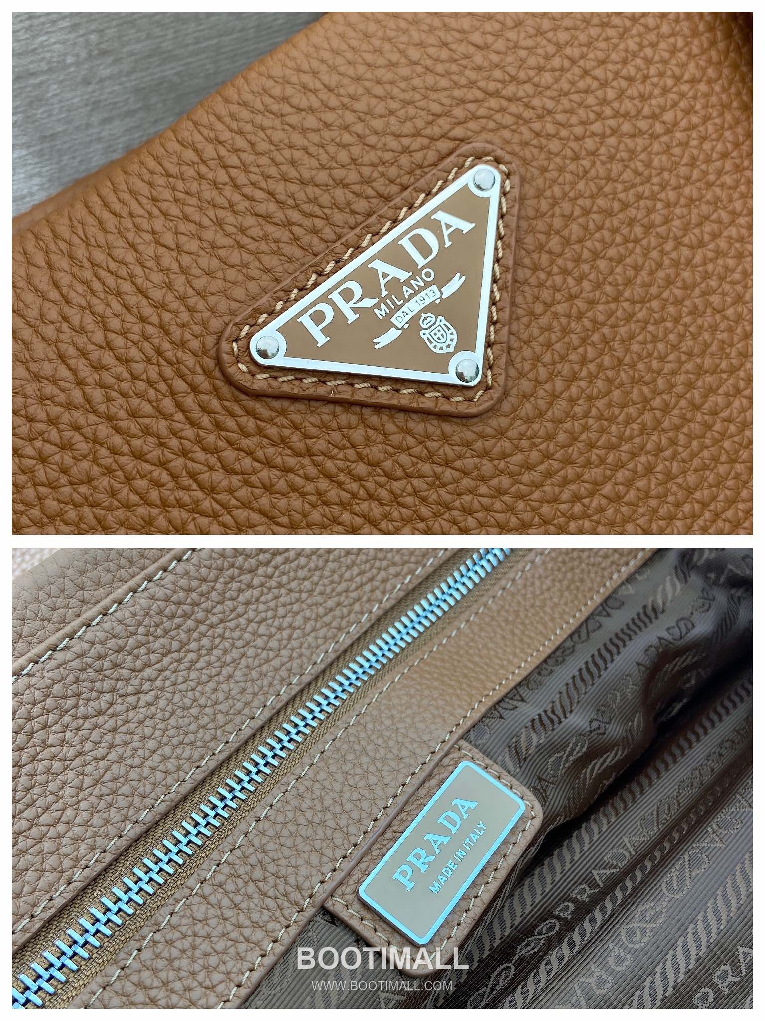 Prada Deer Grain Leather Tote Bag with Enamel Triangle Logo and Name Tag 프라다 디어 그레인 레더 삼각로고 네임태그 토트백 2VG130 38cm 9