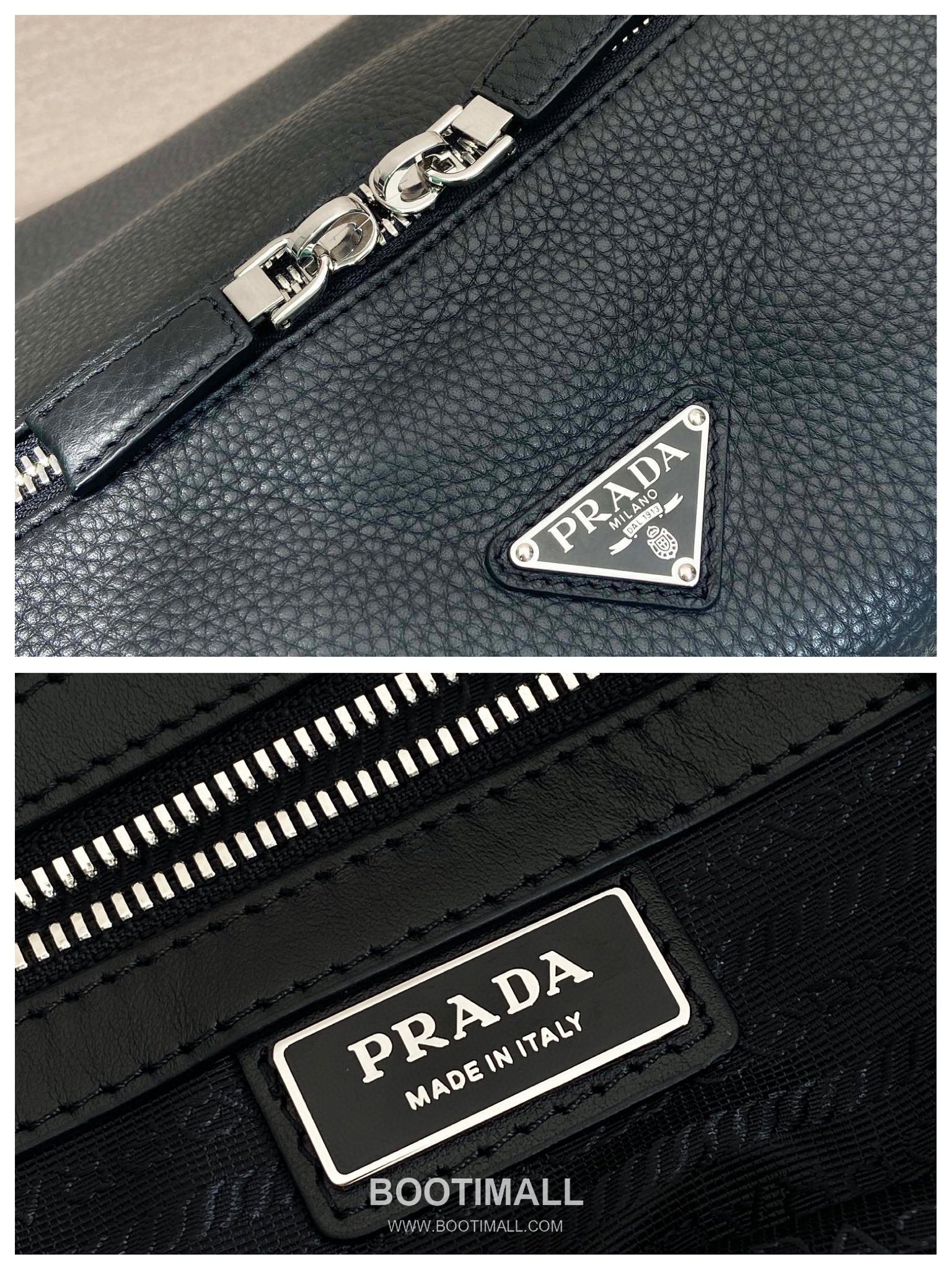 Prada Leather Messenger Bag with Woven Strap and Zip Closure 프라다 레더 우븐 스트랩 지퍼 메신저백 2VH182 31.5cm 9