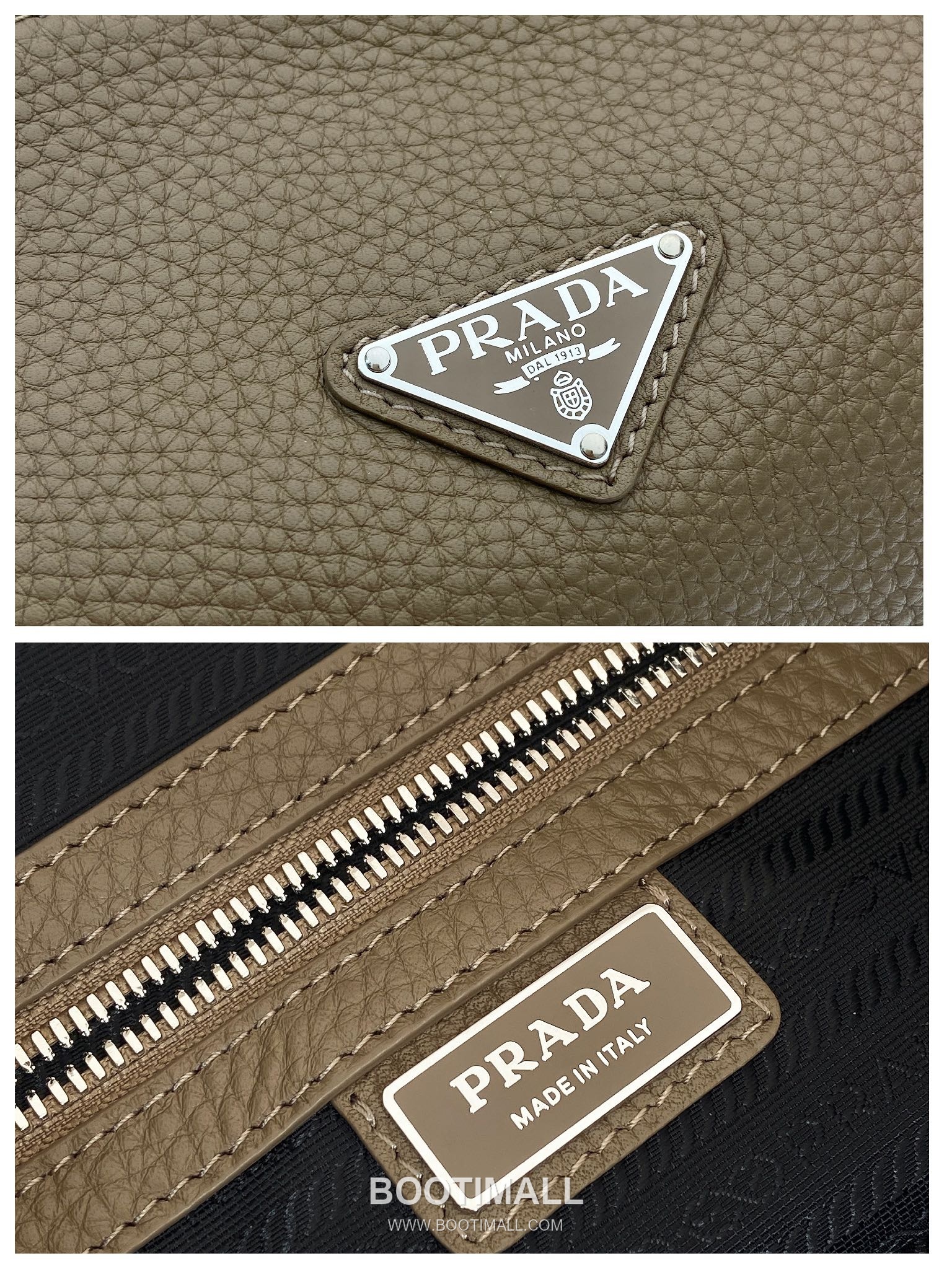 Prada Leather Messenger Bag with Woven Strap and Zip Closure 프라다 레더 우븐 스트랩 지퍼 메신저백 2VH182 31.5cm 9