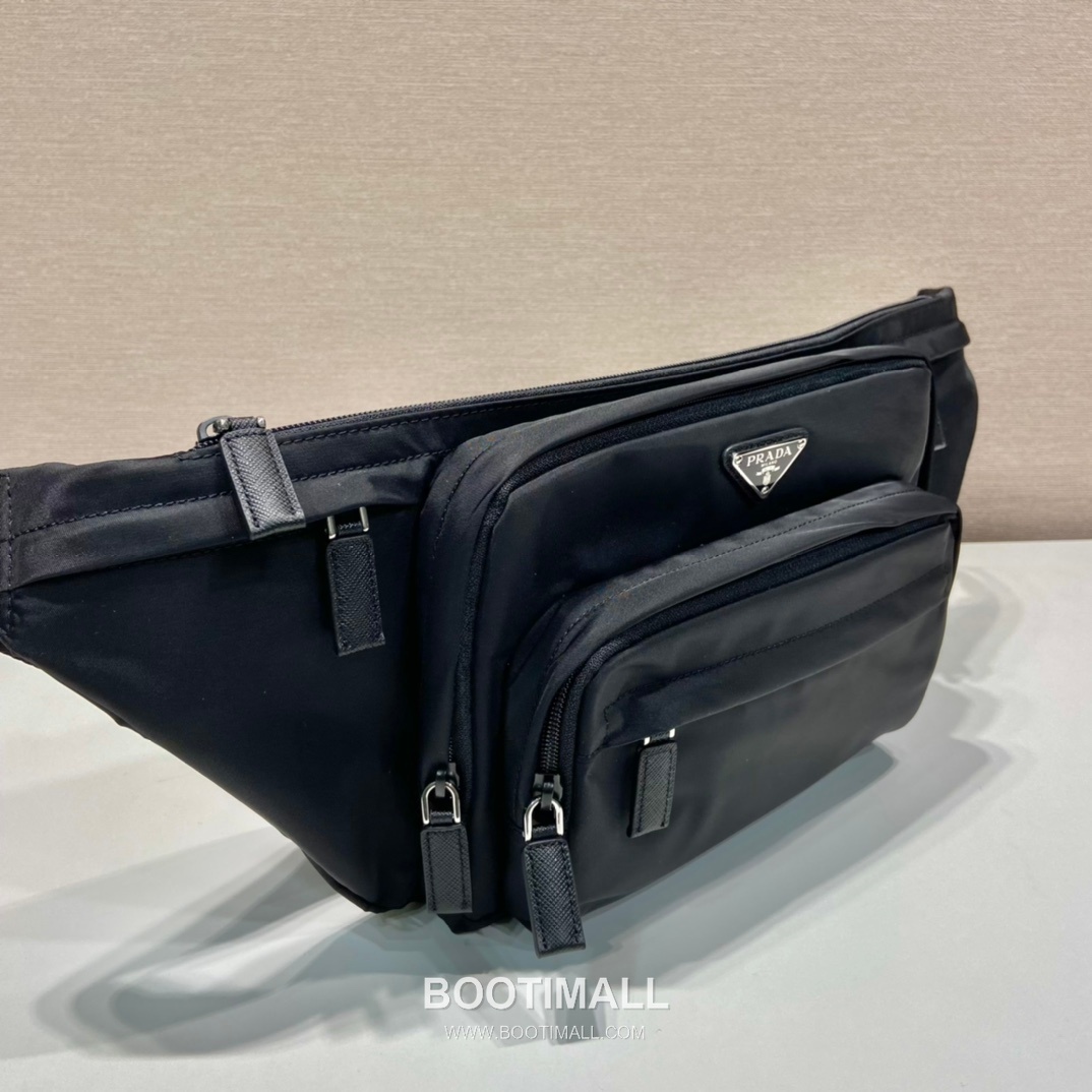 Prada Nylon Waist Bag with Front Pocket and Dual Zip Compartments 프라다 나일론 프론트 포켓 듀얼 지퍼 웨이스트백 2VL003 34cm 3