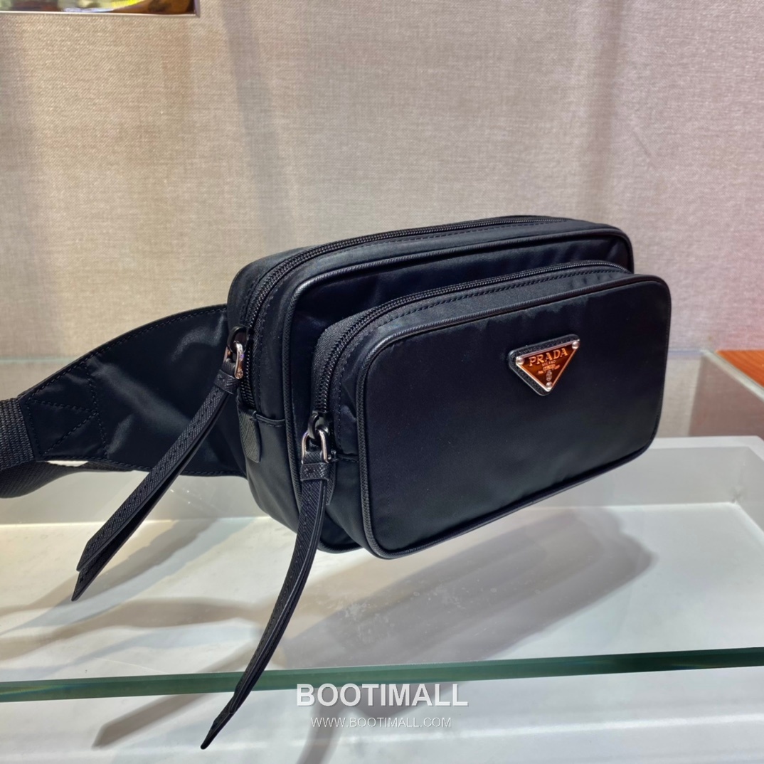 Prada Nylon Leather Waist Bag with Logo Detail and Zip Closure 프라다 나일론 레더 로고 디테일 지퍼 웨이스트백 1BL010 21cm 4