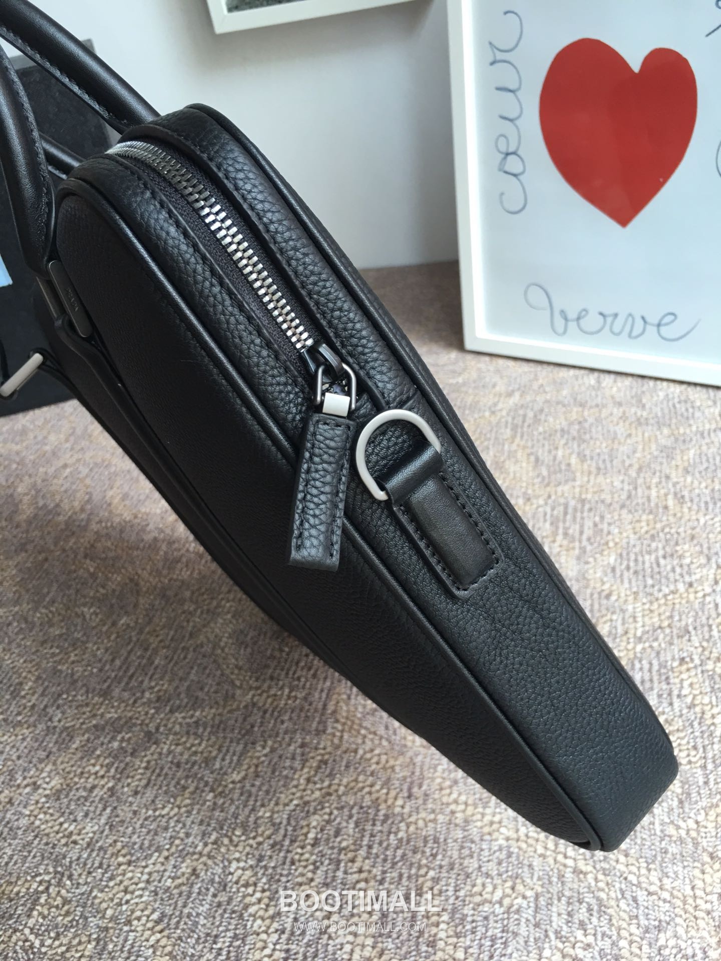 Prada Deer Grain Calfskin Briefcase with Gunmetal Hardware 프라다 디어 그레인 카프스킨 건메탈 하드웨어 브리프케이스 2VE368 36cm 6