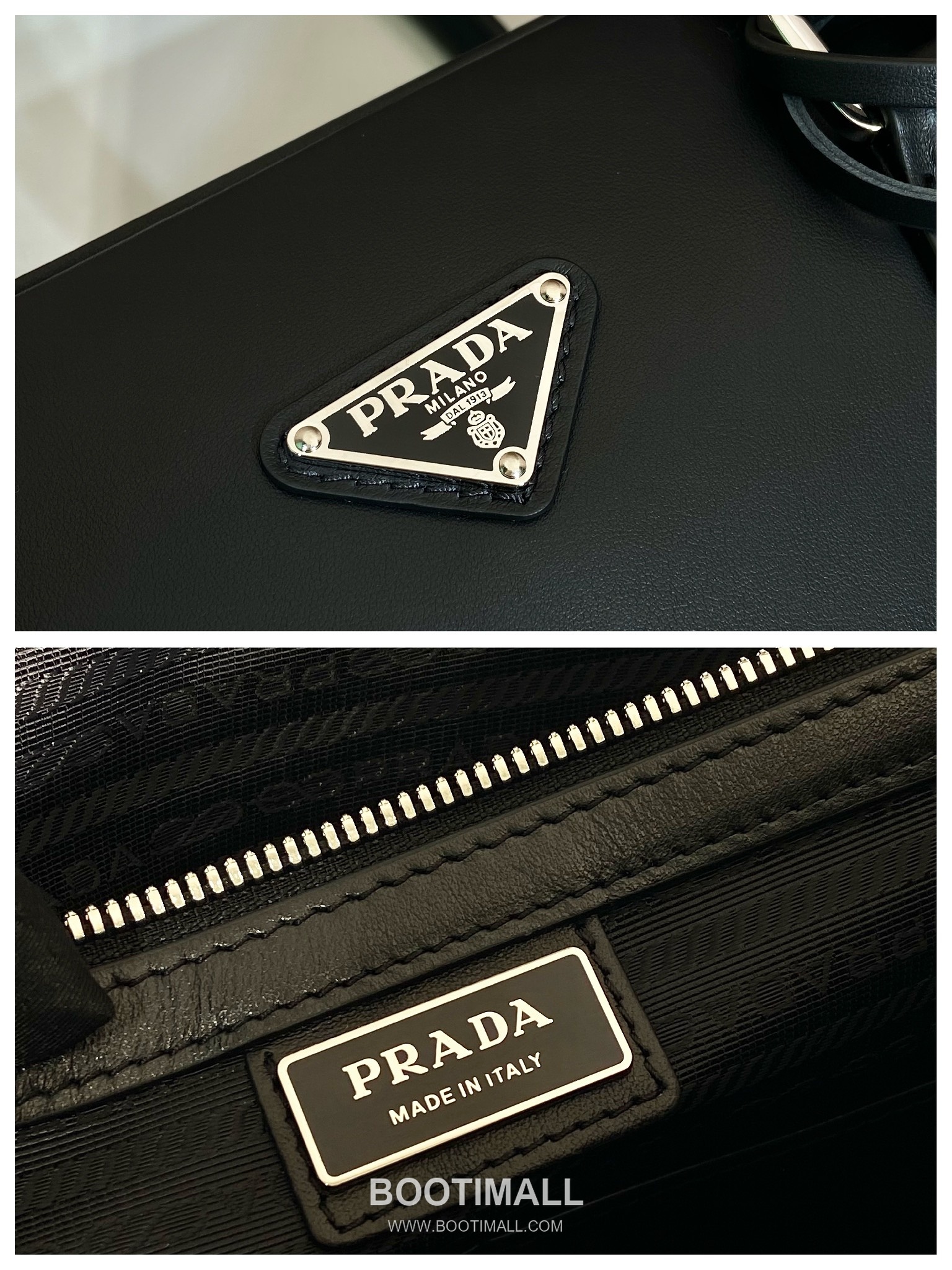 Prada Nappa Leather Briefcase with Dual Compartments and Nylon Strap 프라다 나파 레더 듀얼 컴파트먼트 나일론 스트랩 브리프케이스 2VE368 36cm 9