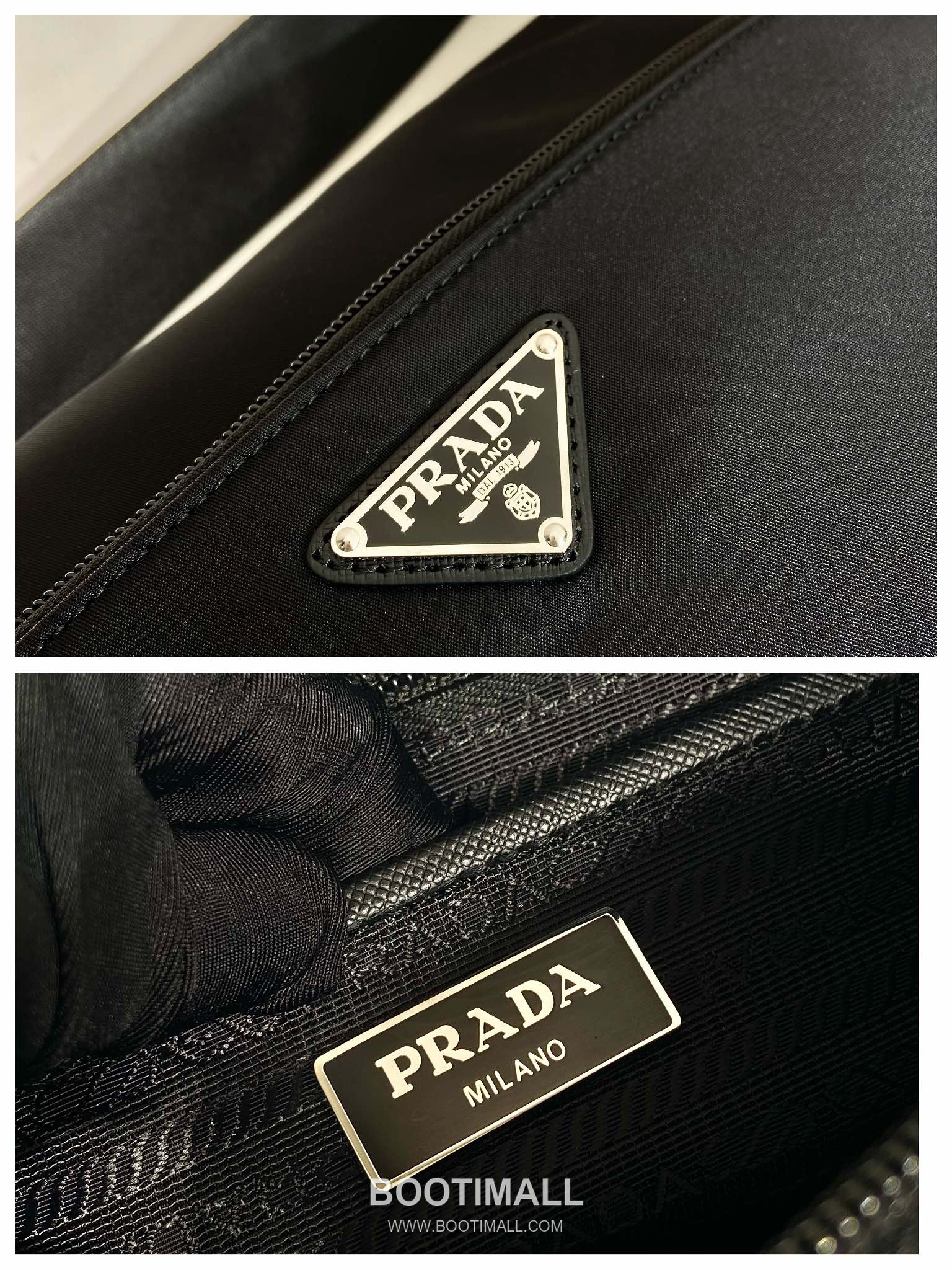 Prada Fabric Shoulder Bag with Detachable Pouch and Triangle Logo 프라다 패브릭 탈부착 파우치 삼각로고 숄더백 1BC421 30cm 9