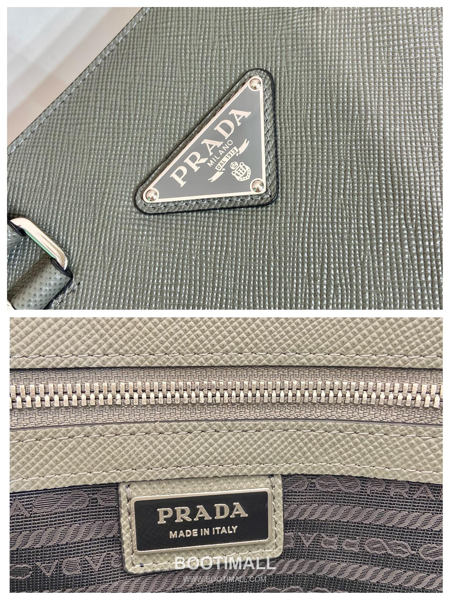 Prada Saffiano Leather Briefcase with Nylon Strap and Zip Closure 프라다 사피아노 레더 나일론 스트랩 지퍼 브리프케이스 2VG101 40cm 9