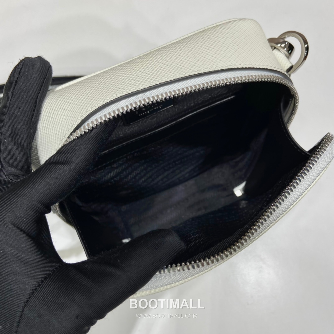 Prada Saffiano Leather Crossbody Bag with Embroidered Strap and Triangle Logo 프라다 사피아노 레더 자수 스트랩 삼각로고 크로스백 2VH154 19cm 8