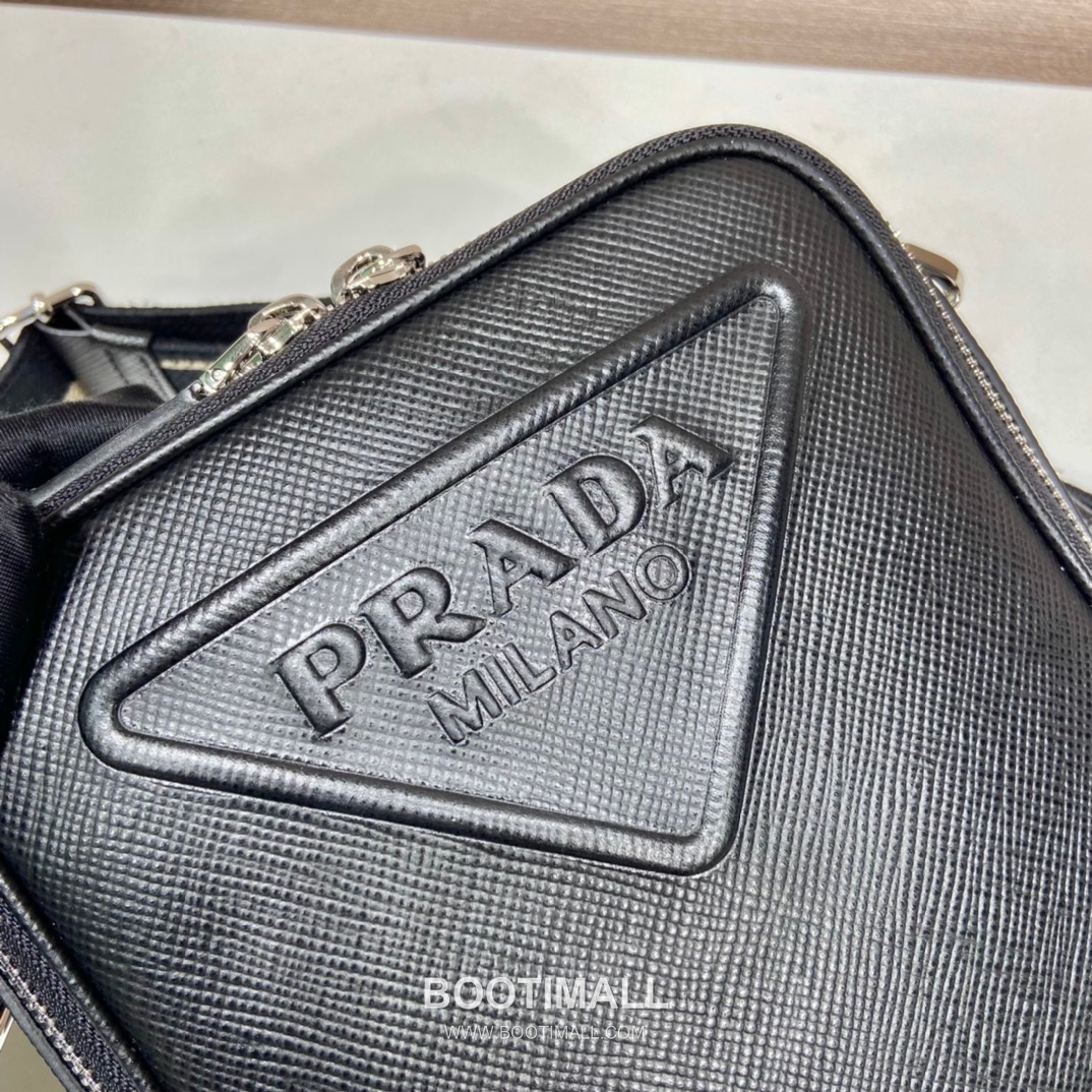 Prada Saffiano Leather Crossbody Bag with Embroidered Strap and Triangle Logo 프라다 사피아노 레더 자수 스트랩 삼각로고 크로스백 2VH154 19cm 5