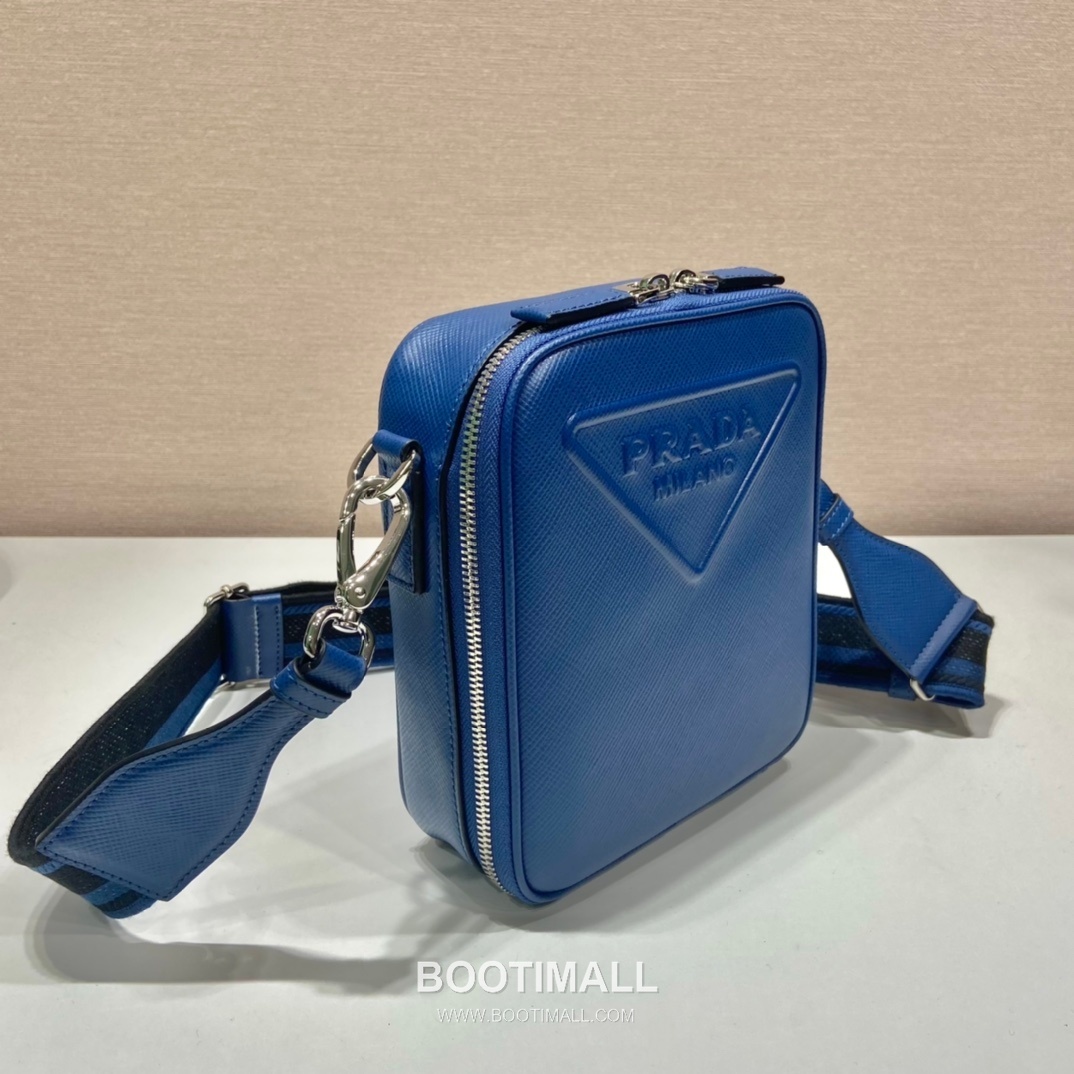 Prada Saffiano Leather Crossbody Bag with Embroidered Strap and Triangle Logo 프라다 사피아노 레더 자수 스트랩 삼각로고 크로스백 2VH154 19cm 3