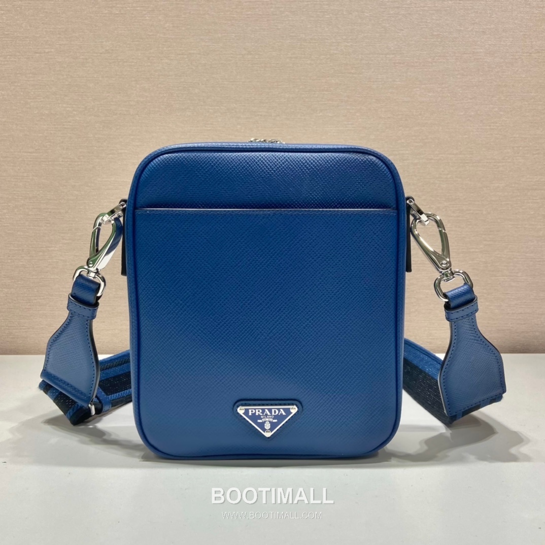 Prada Saffiano Leather Crossbody Bag with Embroidered Strap and Triangle Logo 프라다 사피아노 레더 자수 스트랩 삼각로고 크로스백 2VH154 19cm 5