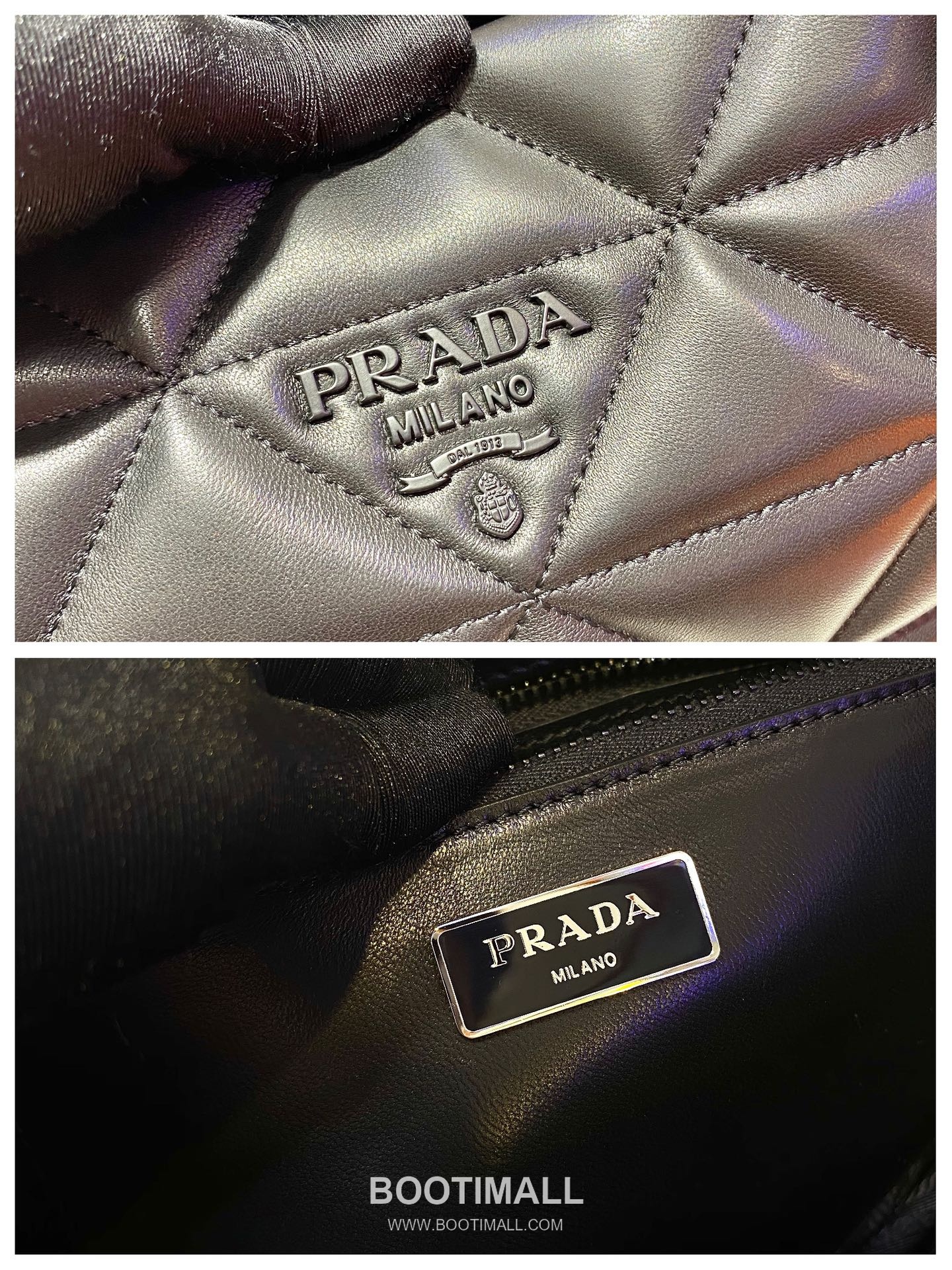 Prada Quilted Lambskin Tote Bag with Chain Strap and Metal Logo 프라다 퀼팅 램스킨 체인 스트랩 메탈로고 토트백 1BG298 26.5cm 9