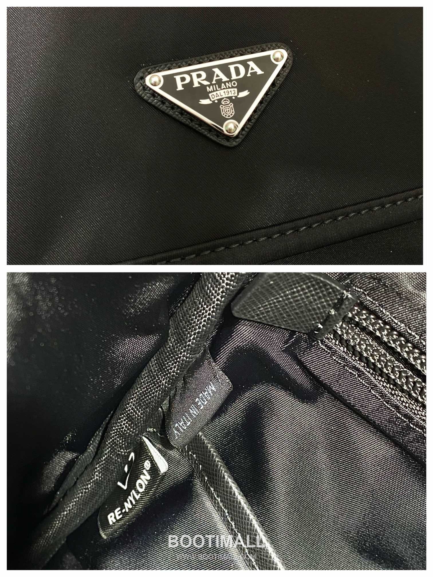 Prada Re-Nylon Saffiano Leather Backpack with Stripe Detail 프라다 리나일론 사피아노 레더 스트라이프 디테일 백팩 2VZ135 27cm 12