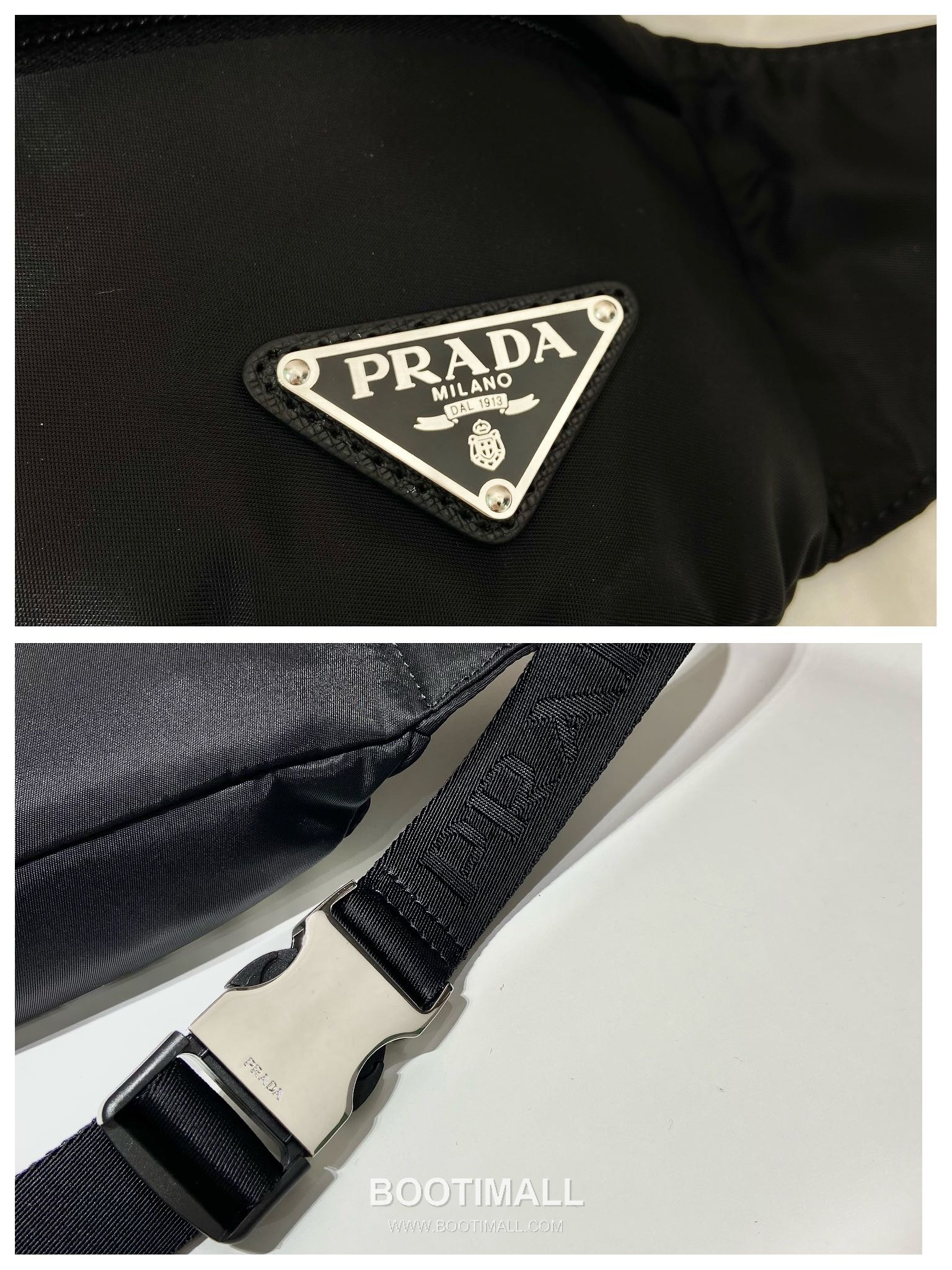 Prada Re-Nylon Saffiano Leather Waist Bag with Stripe Detail 프라다 리나일론 사피아노 레더 스트라이프 웨이스트백 2VL034 26cm 9