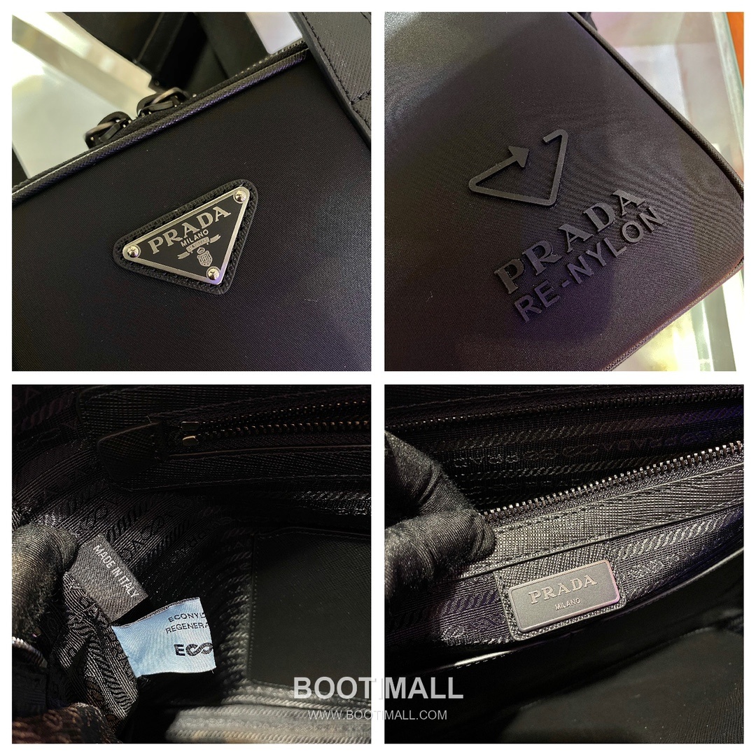 Prada Re-Nylon Briefcase with Dual Handles and Trolley Strap Detail 프라다 리나일론 듀얼 핸들 트롤리 스트랩 브리프케이스 2VE005 38cm 9