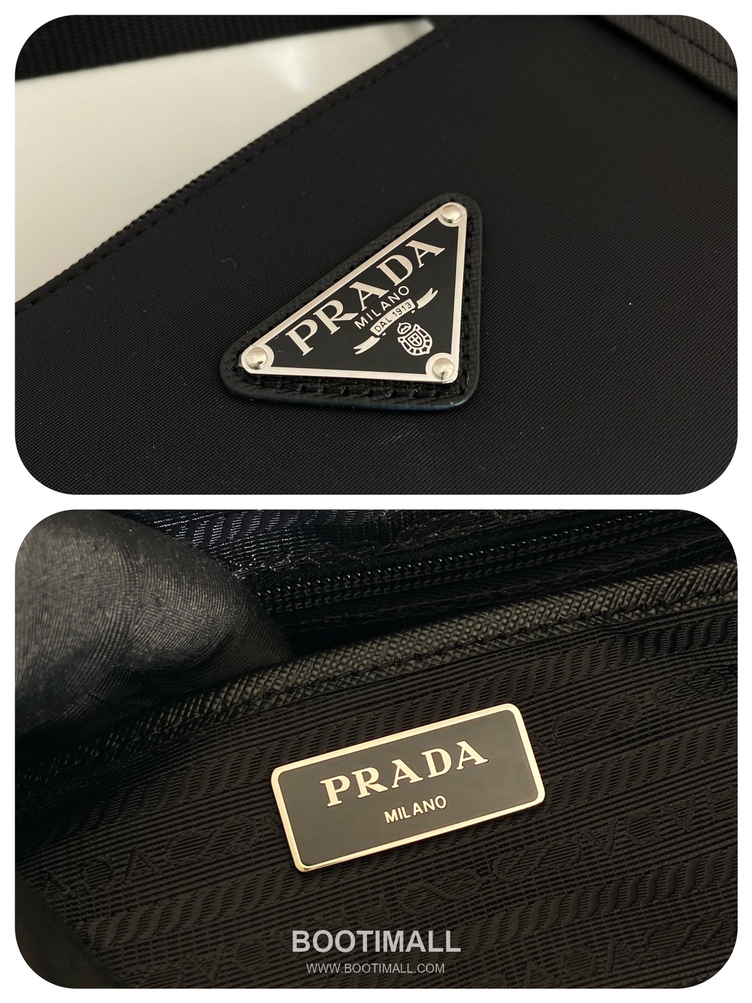 Prada Parachute Nylon Saffiano Leather Tote Bag with Top Handle Detail 프라다 패러슈트 나일론 사피아노 레더 탑핸들 토트백 1BG189 36cm 9
