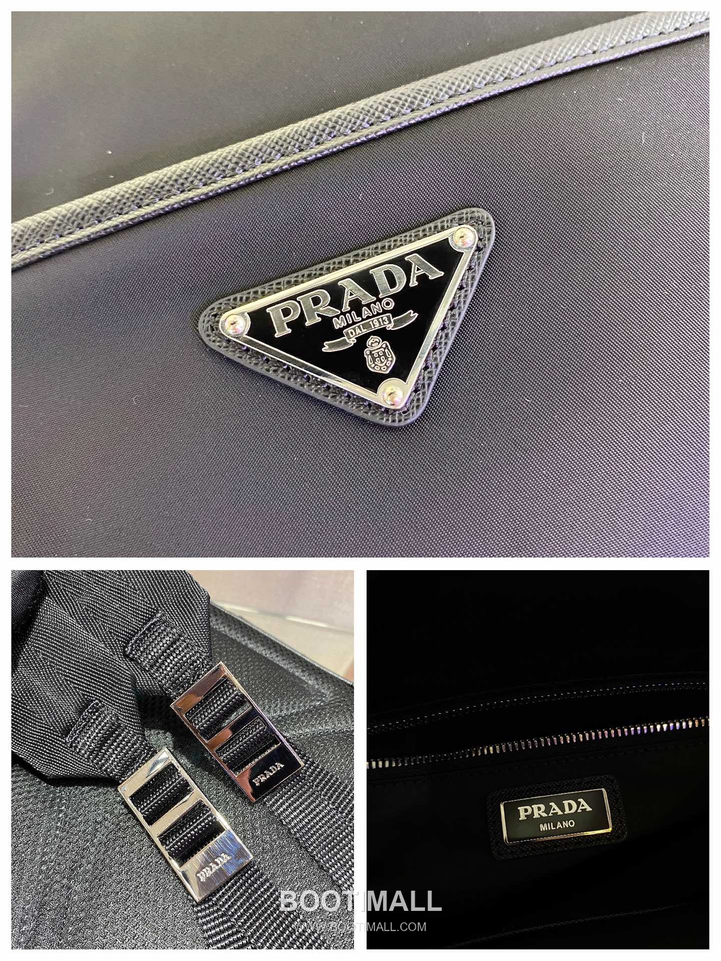 Prada Nylon Saffiano Leather Backpack with Multi Zip Pockets and Triangle Logo 프라다 나일론 사피아노 레더 멀티 지퍼포켓 삼각로고 백팩 2VZ064 26cm 10