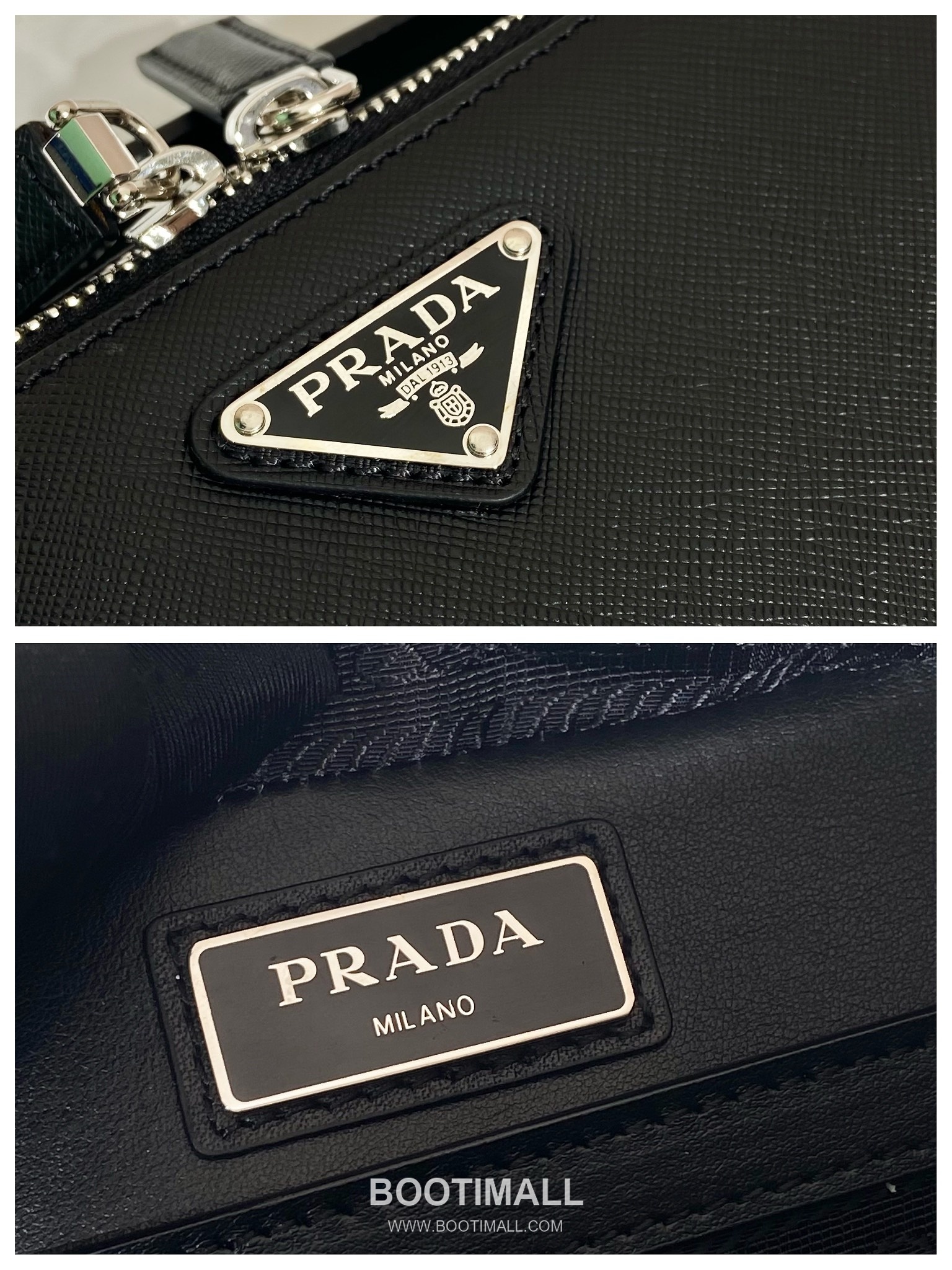 Prada Saffiano Leather Brique Bag with Top Handle and Nylon Strap 프라다 사피아노 레더 탑핸들 나일론 스트랩 브리크백 2VH069 22cm 9