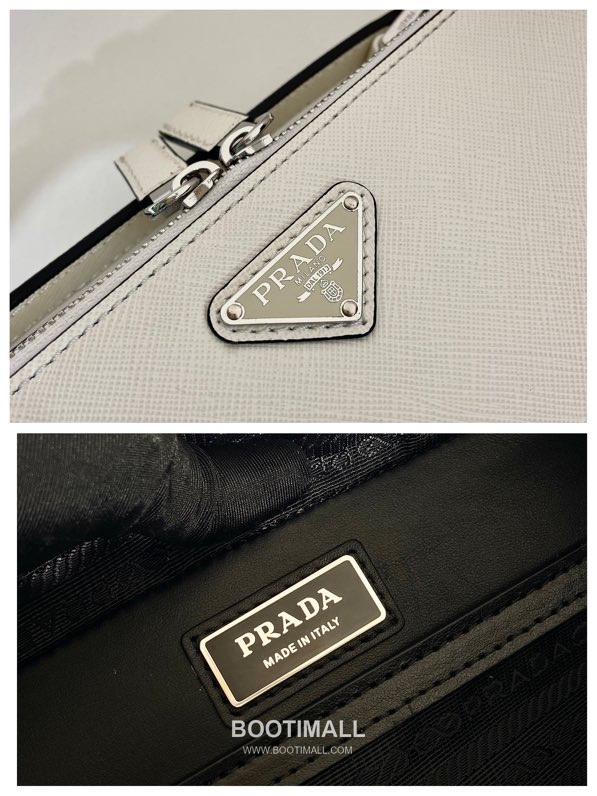 Prada Saffiano Leather Brique Bag with Top Handle and Nylon Strap 프라다 사피아노 레더 탑핸들 나일론 스트랩 브리크백 2VH069 22cm 9