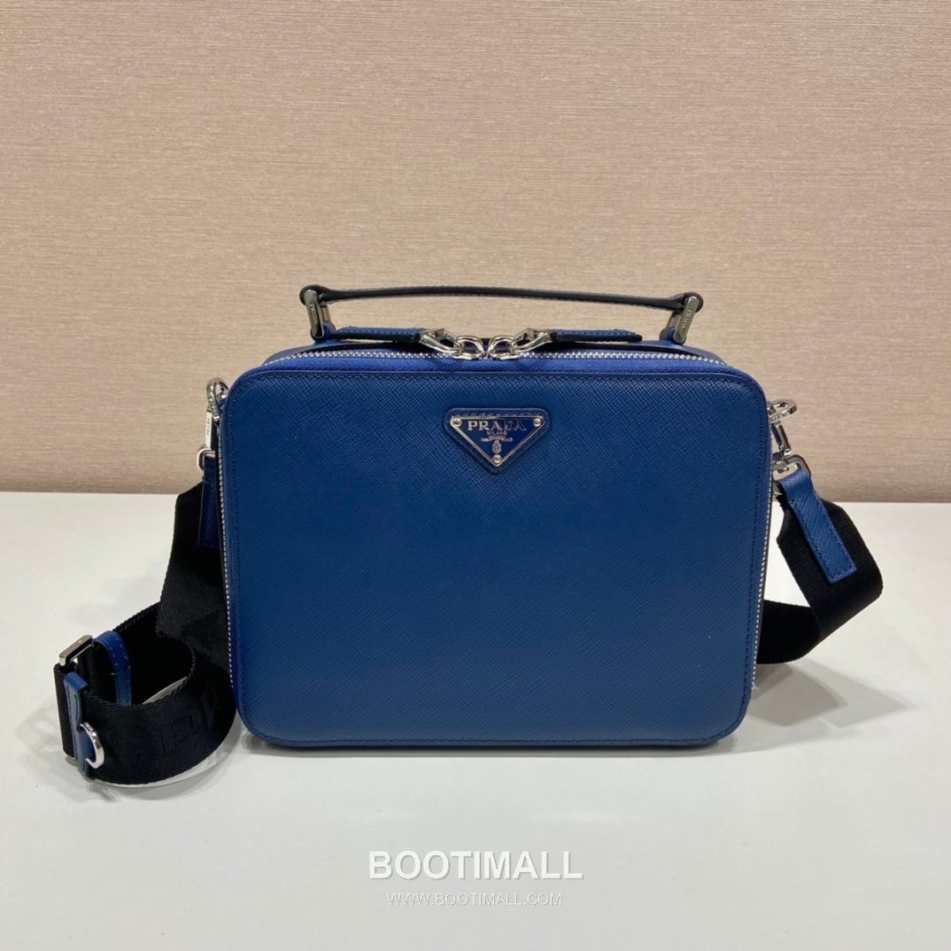 Prada Saffiano Leather Brique Bag with Top Handle and Nylon Strap 프라다 사피아노 레더 탑핸들 나일론 스트랩 브리크백 2VH069 22cm 2