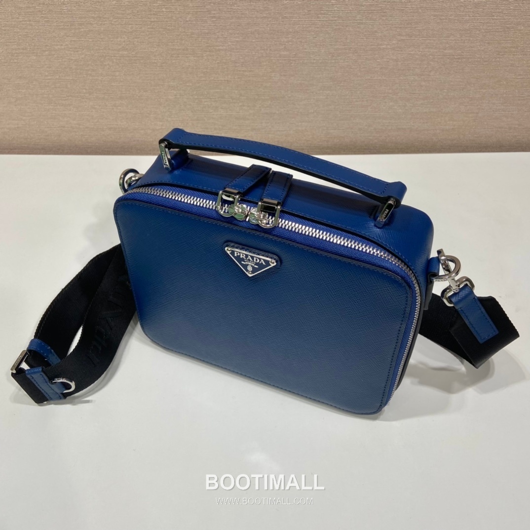 Prada Saffiano Leather Brique Bag with Top Handle and Nylon Strap 프라다 사피아노 레더 탑핸들 나일론 스트랩 브리크백 2VH069 22cm 3
