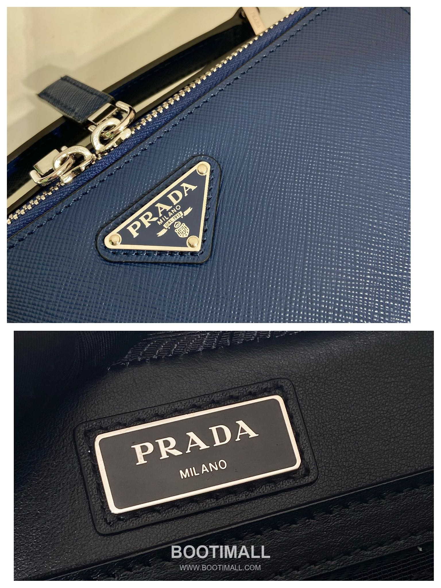 Prada Saffiano Leather Brique Bag with Top Handle and Nylon Strap 프라다 사피아노 레더 탑핸들 나일론 스트랩 브리크백 2VH069 22cm 9