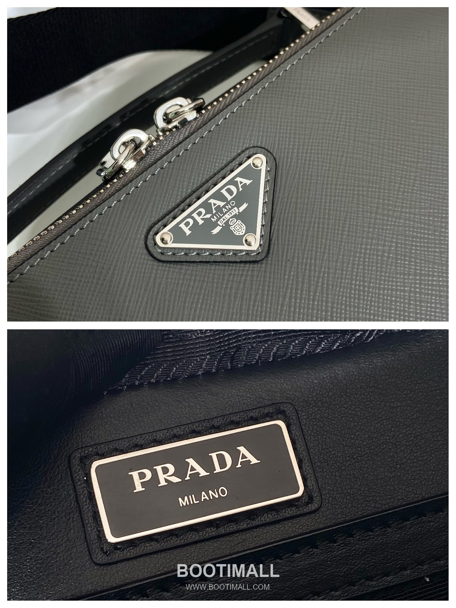 Prada Saffiano Leather Brique Bag with Top Handle and Nylon Strap 프라다 사피아노 레더 탑핸들 나일론 스트랩 브리크백 2VH069 22cm 9